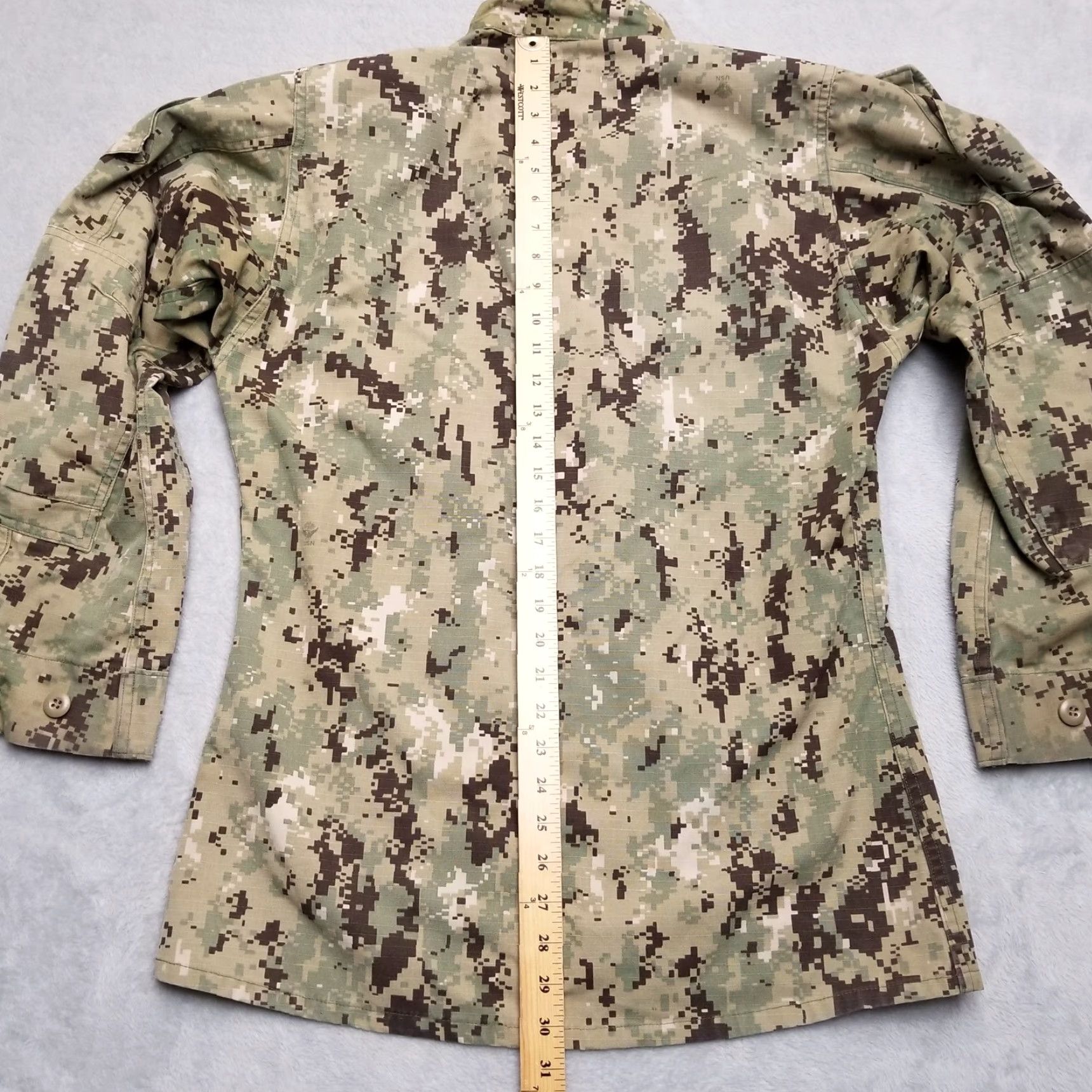 Vintage USN Jacket Womens Small Long Green Digital Camo Field Ripstop Canvas US Navy Shirt? Size S / US 4 / IT 40 - 7 Thumbnail