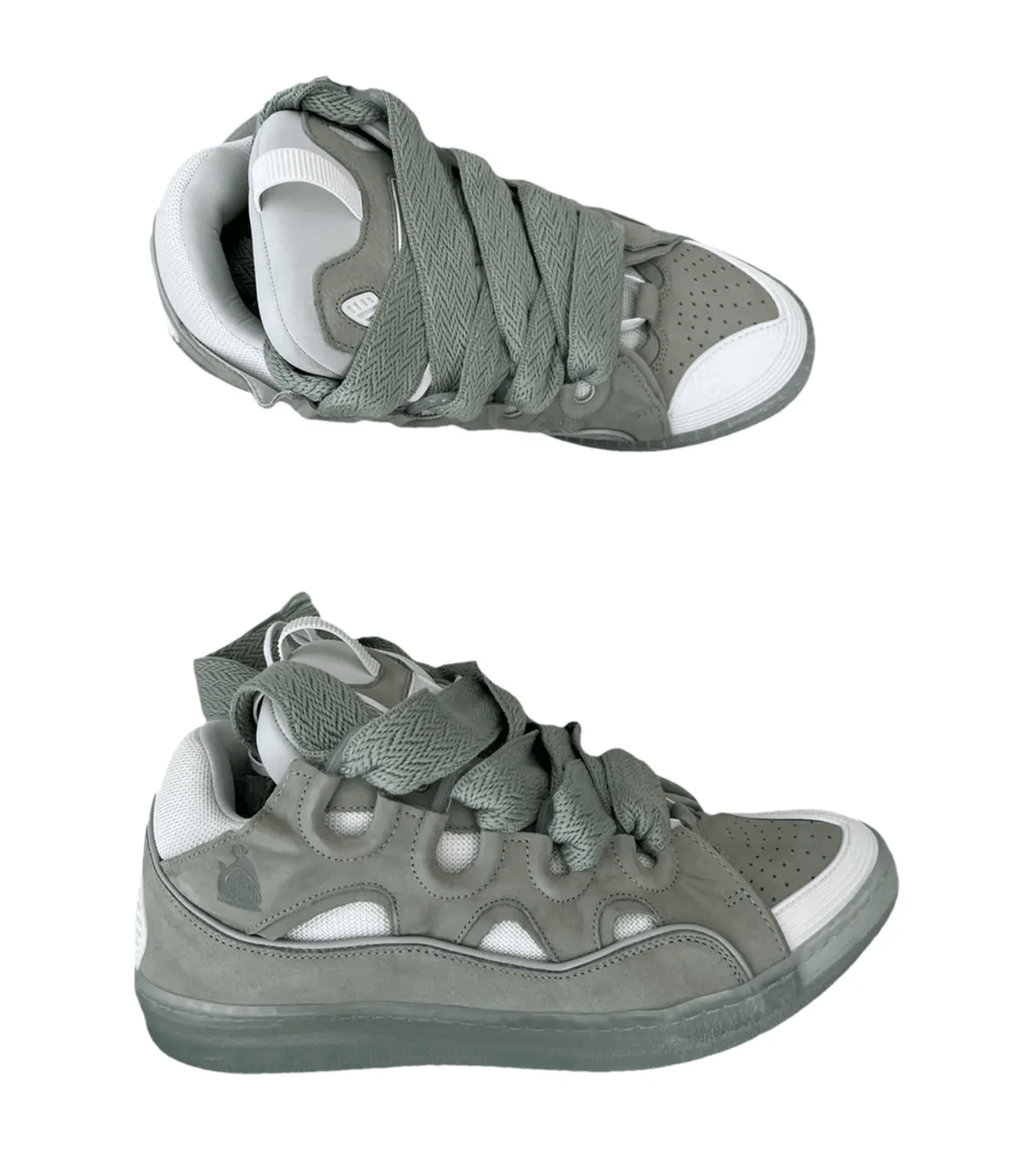 image of Lanvin Curb Lace-Up Sneakers in Grey, Men's (Size 9)