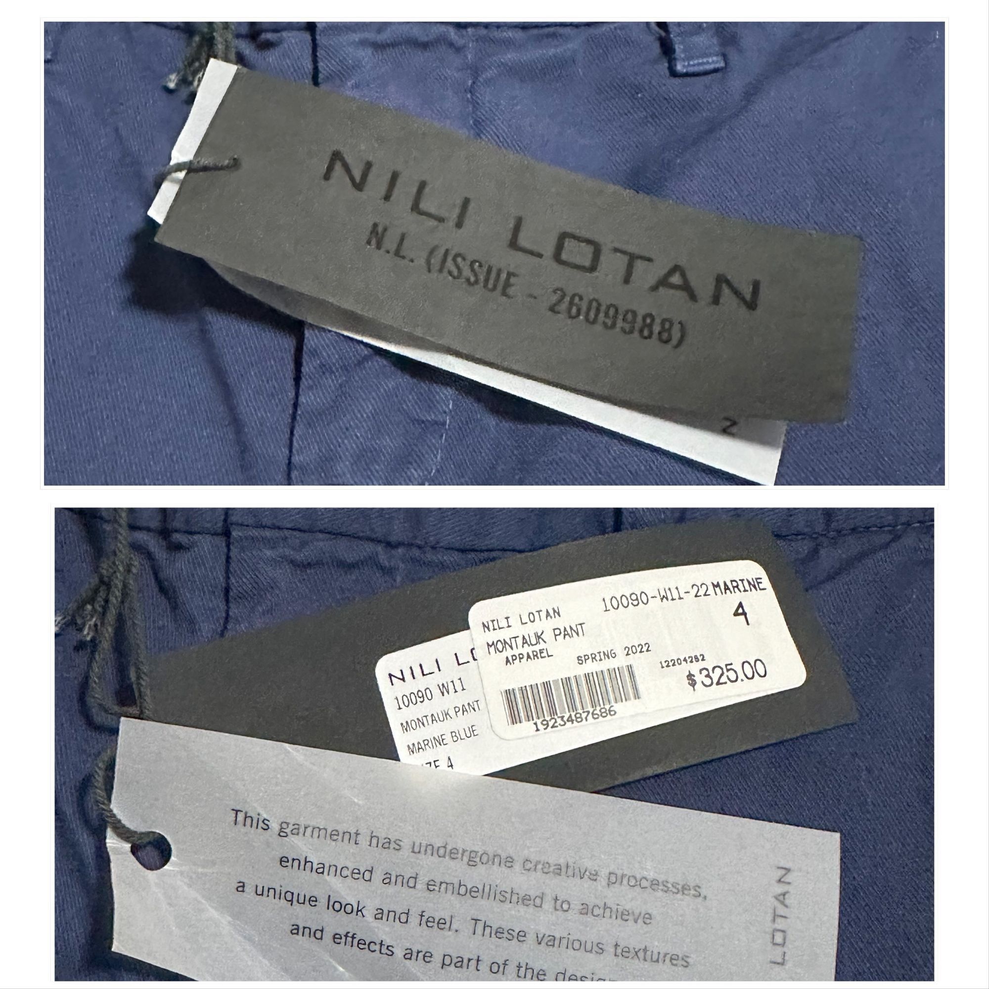 Nili Lotan Nili Lotan Cropped Montauk Pants, Size 4, Marine Blue, N Size 27" / US 4 / IT 40 - 4 Thumbnail