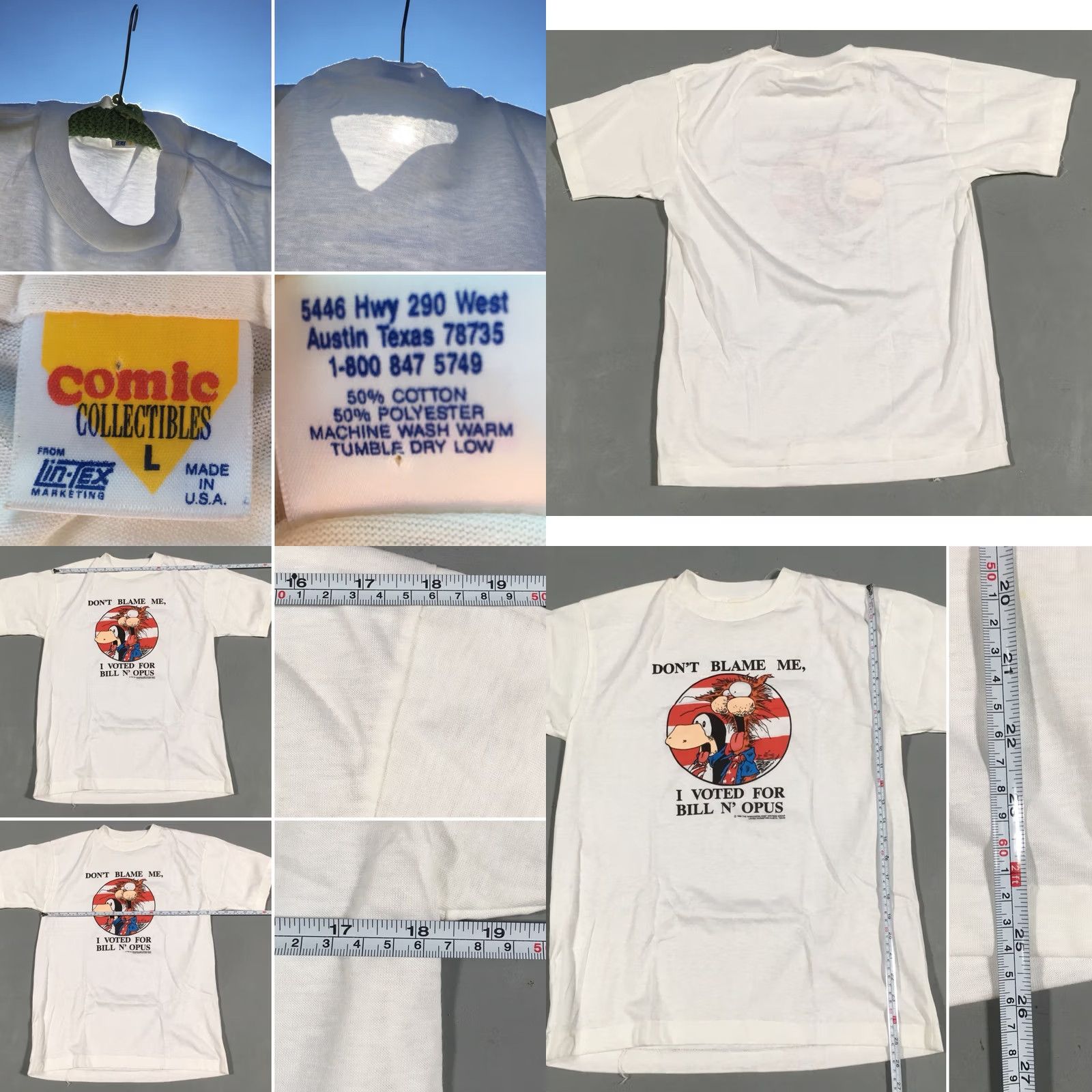 Vintage VINTAGE Don’t Blame Me I Voted For Bill N’ Opus T-Shirt 80s Washington Post L Shirt Men White 1980s Graphic Tee Size US L / EU 52-54 / 3 - 8 Thumbnail