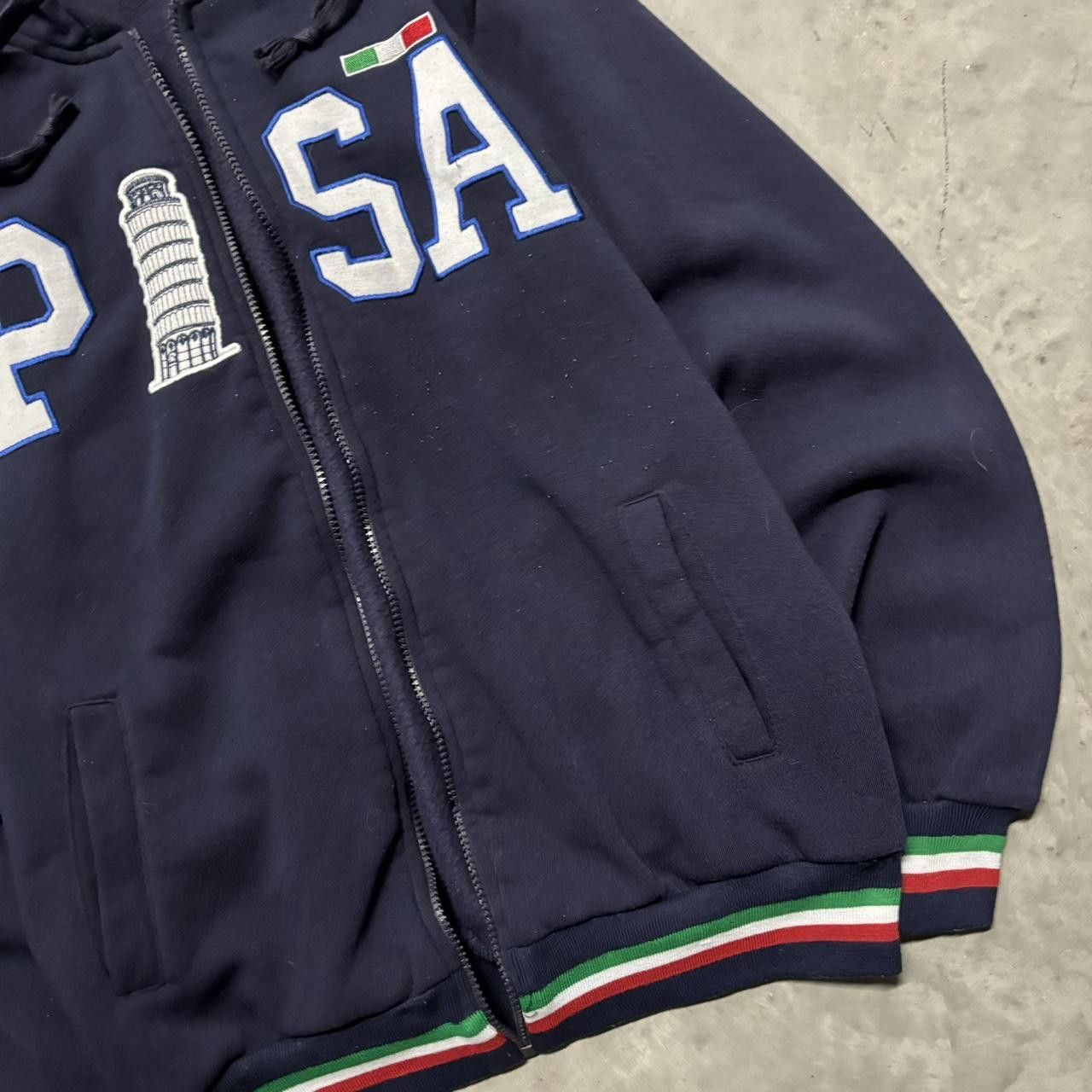 Japanese Brand × Vintage Vintage Y2K/2000s Navy Blue Pisa Italy Streetwear Hoodie! Size US M / EU 48-50 / 2 - 4 Thumbnail