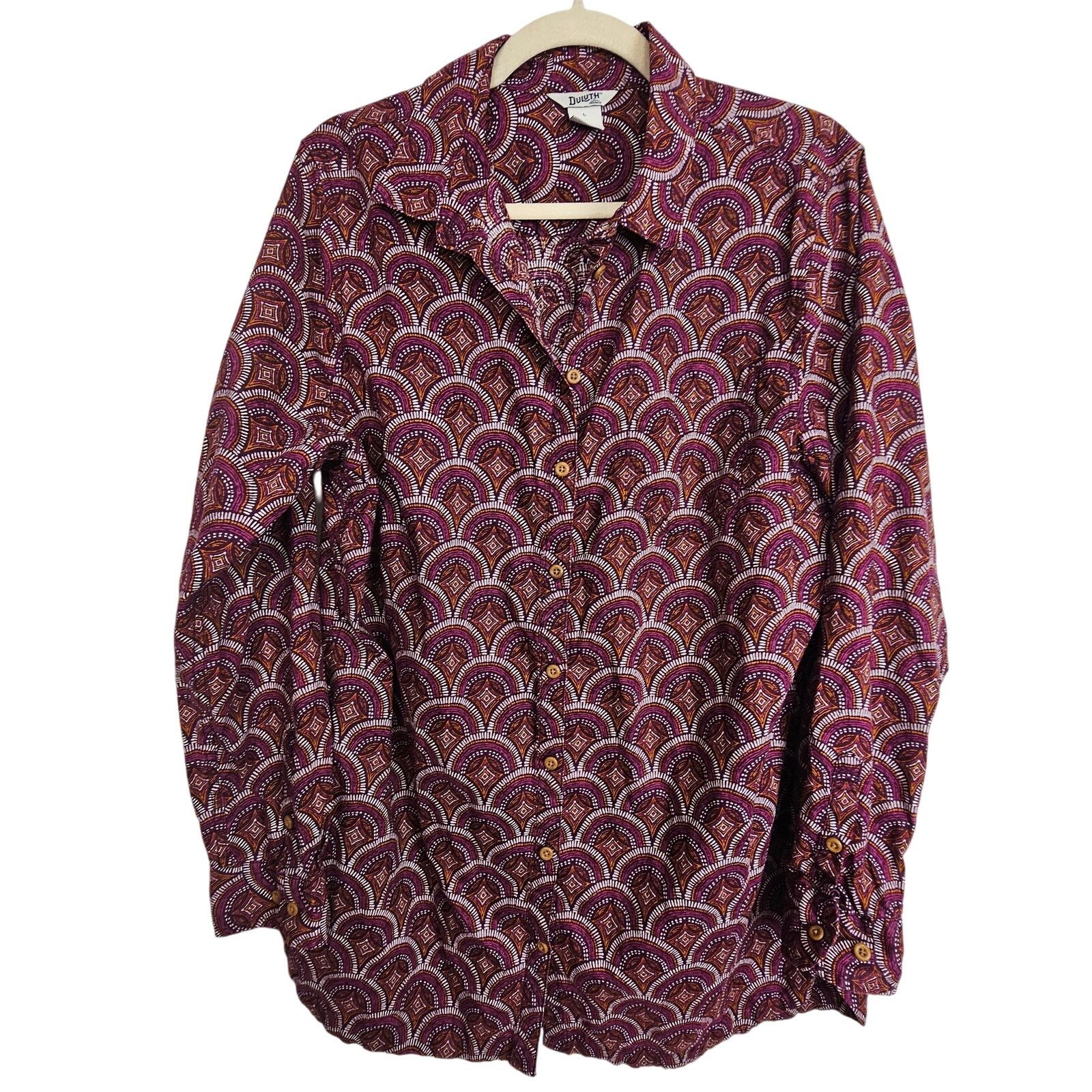 Duluth Trading Company Duluth Trading Co Tunic Top Women L Purple Patterned Artisan Size L / US 10 / IT 46 - 1 Thumbnail