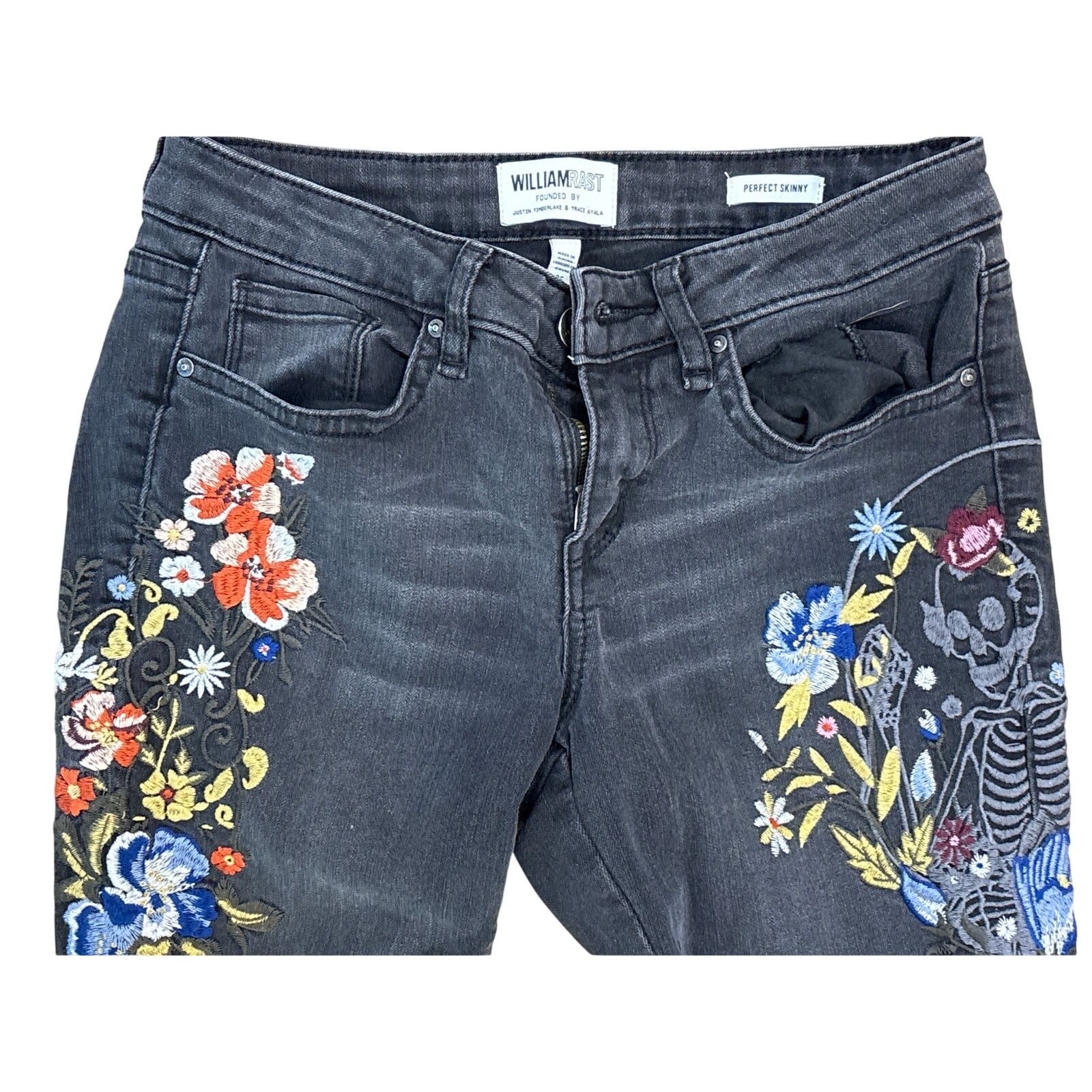 William Rast William Rast embroidered Perfect skinny Jean black junior 25 Size 25" / US 0 / IT 36 - 2 Thumbnail