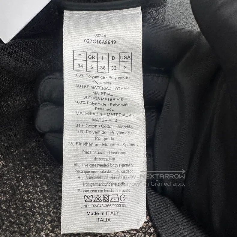 Dior Dior Black mesh slogan jacket long-sleeved coat Size XXS / US 00 / IT 34 - 4 Thumbnail