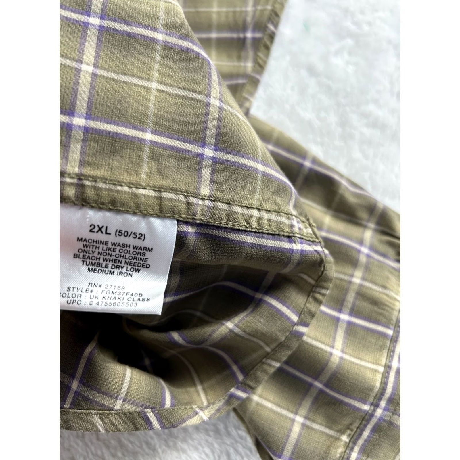 Faded Glory Faded Glory Mens Plaid Shirt 2XL Long Sleeve Casual Cotton Brown Size US XXL / EU 58 / 5 - 5 Thumbnail