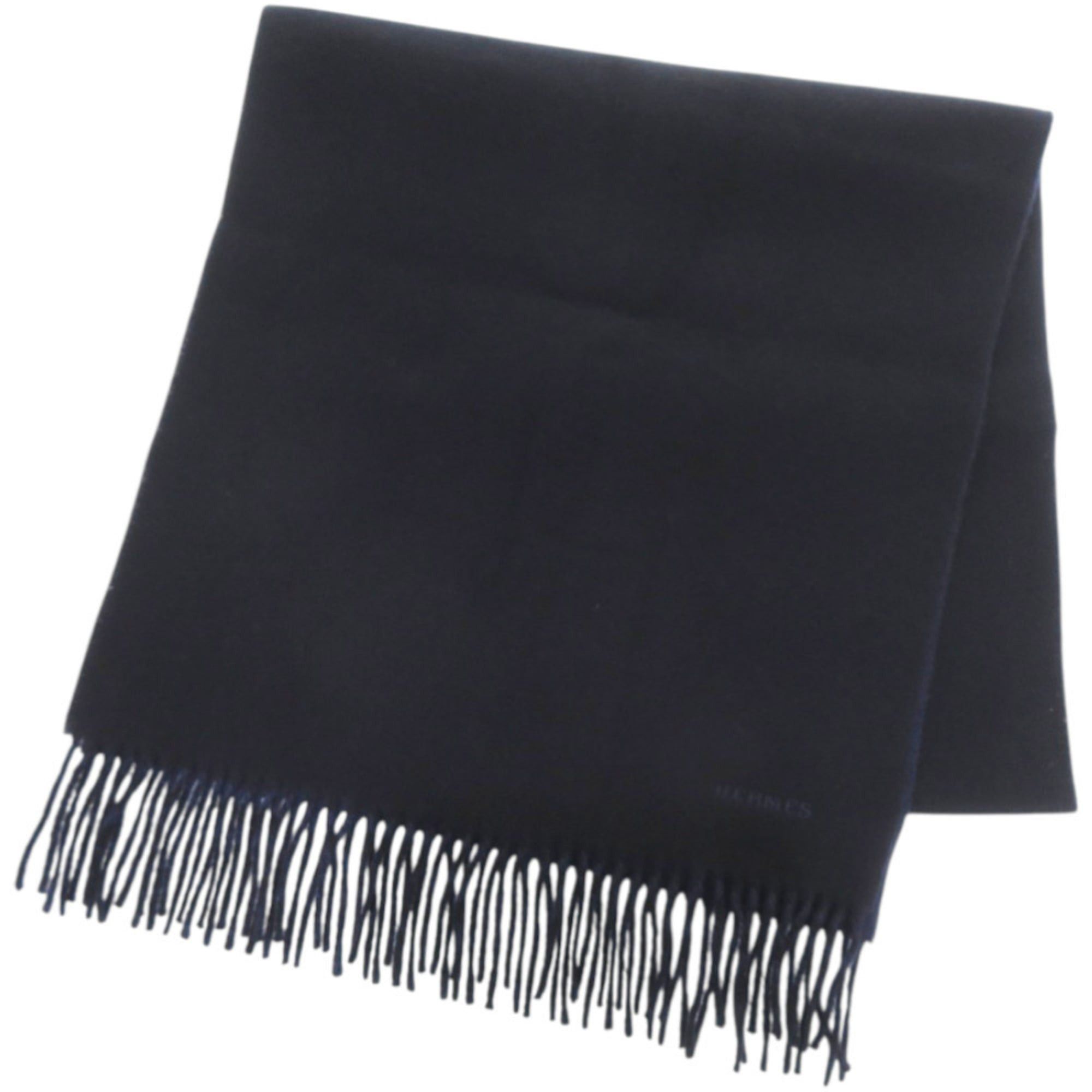 Hermes Unused Hermès Recto Verso H393800T 01 Cashmere Marine Navy Scarf 0738HERMES Size ONE SIZE - 1 Thumbnail