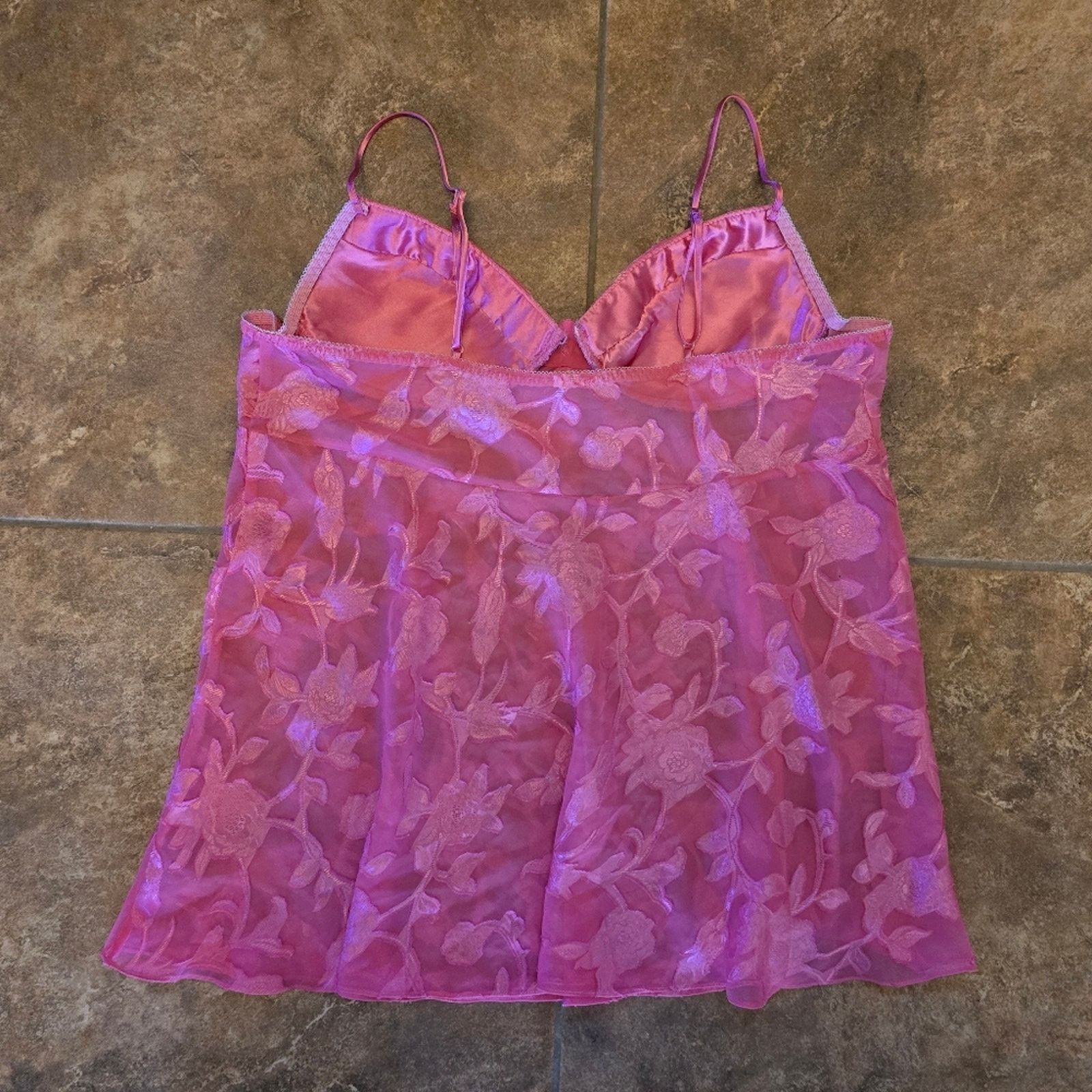 Other Pink Floral Detailed Lingerie Nightie Size ONE SIZE - 2 Thumbnail