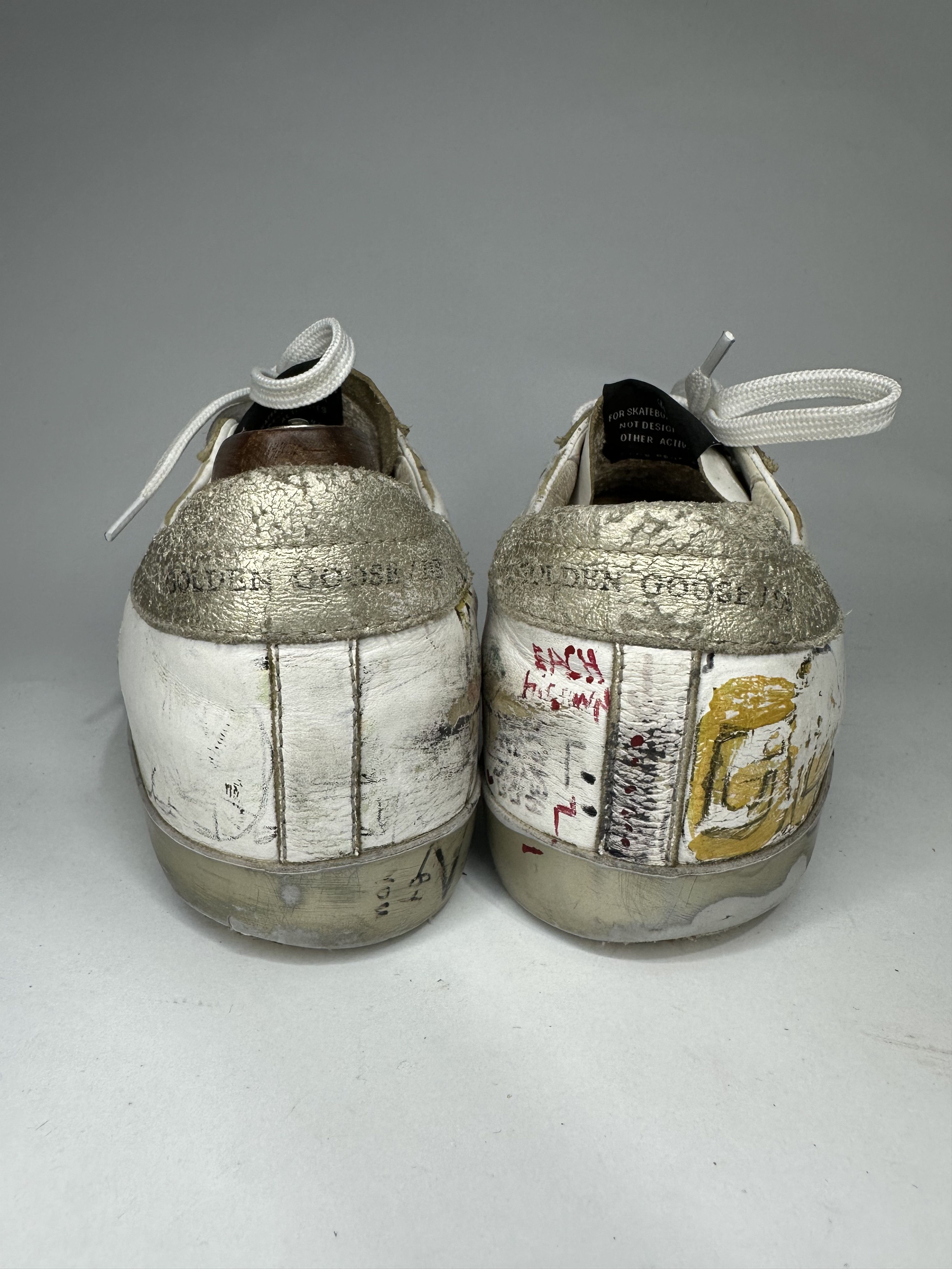 Golden Goose Golden Goose Graffiti Superstar Distressed Leather Sneakers. Size US 7 / EU 40 - 5 Thumbnail