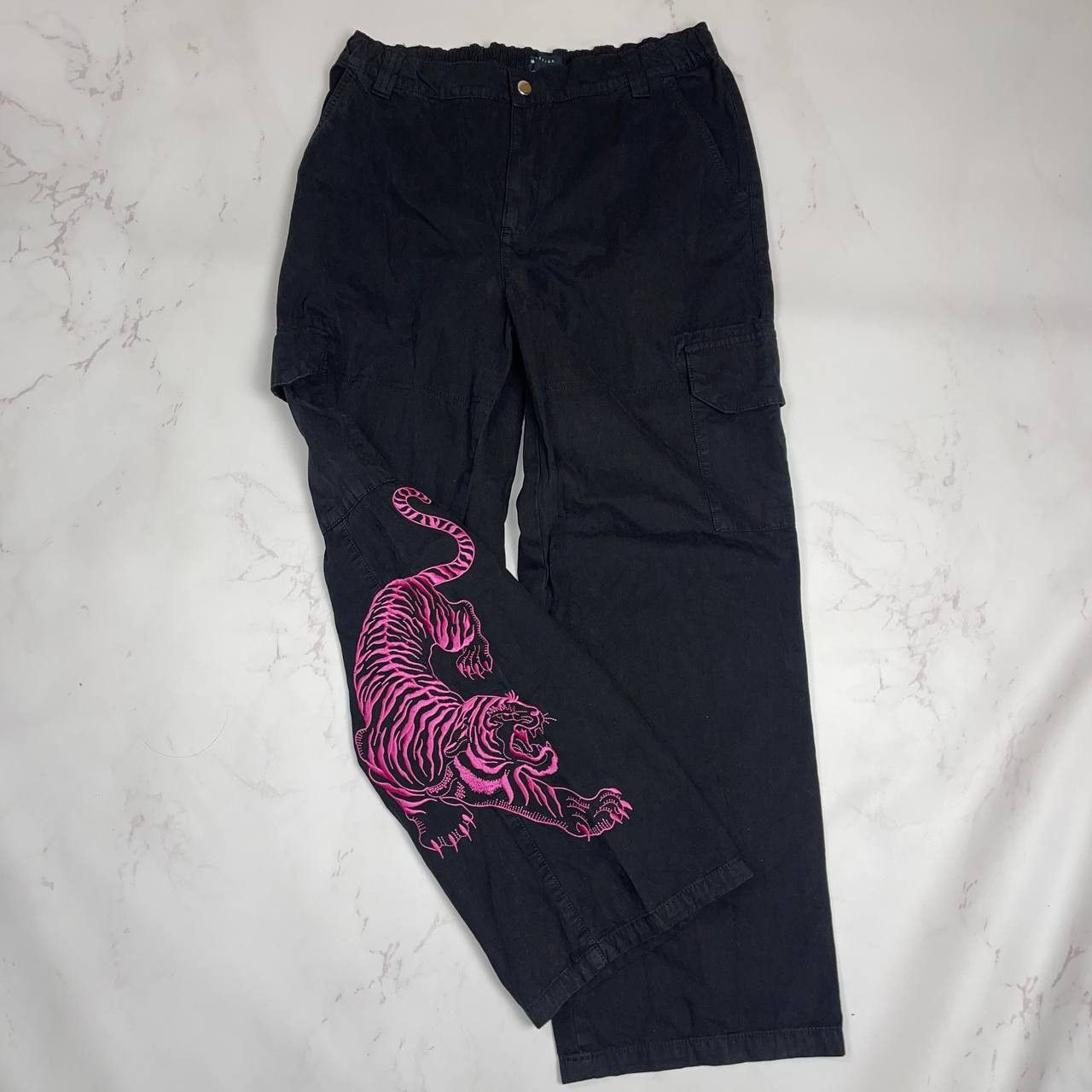 Asos Vintage Asos Cargo baggy pink tiger y2k streetwear Size US 34 / EU 50 - 1 Thumbnail