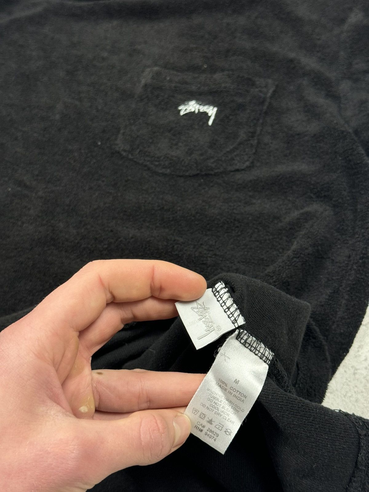 Stussy Stussy Velour T-Shirt Pocket Tee Size M Size US M / EU 48-50 / 2 - 9 Thumbnail