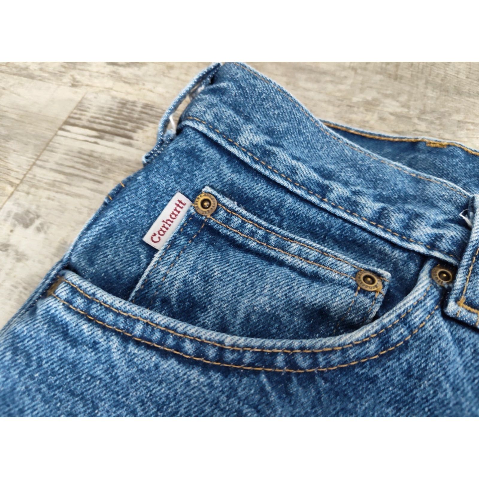 Carhartt VINTAGE Carhartt Jeans Men 40X32 Blue Denim Lined Relaxed Straight B155 DST Workwear Mens Size US 40 / EU 56 - 7 Thumbnail
