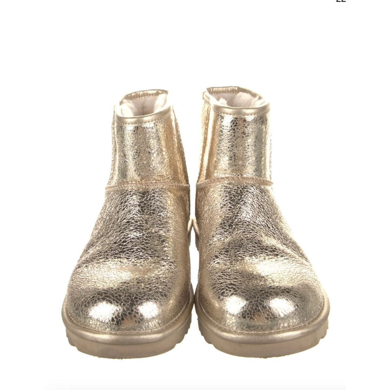Ugg WOMENS GOLD LEATHER ANKLE BOOT 8 Size US 8 / IT 38 - 3 Thumbnail
