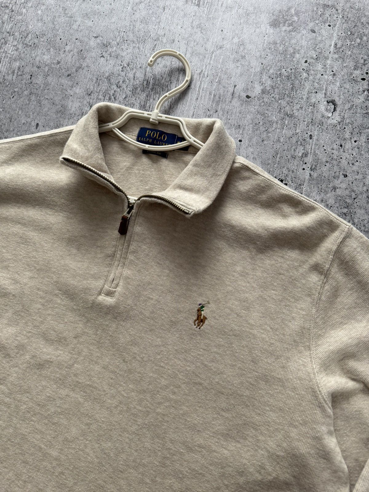Polo Ralph Lauren Polo Ralph Lauren 1/3 Zip Sweater Knitwear Luxury Beige Sz M Size US M / EU 48-50 / 2 - 4 Thumbnail