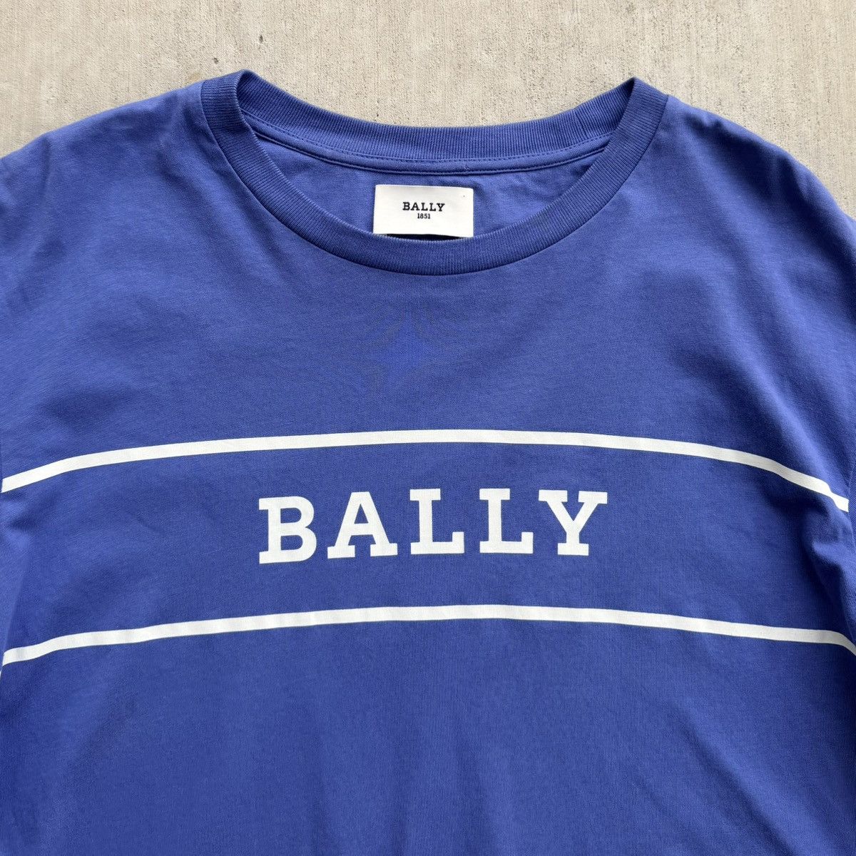 Bally Bally T Shirt Men Size 38 Blue Crew Neck Spell Out Cotton Size US L / EU 52-54 / 3 - 2 Thumbnail