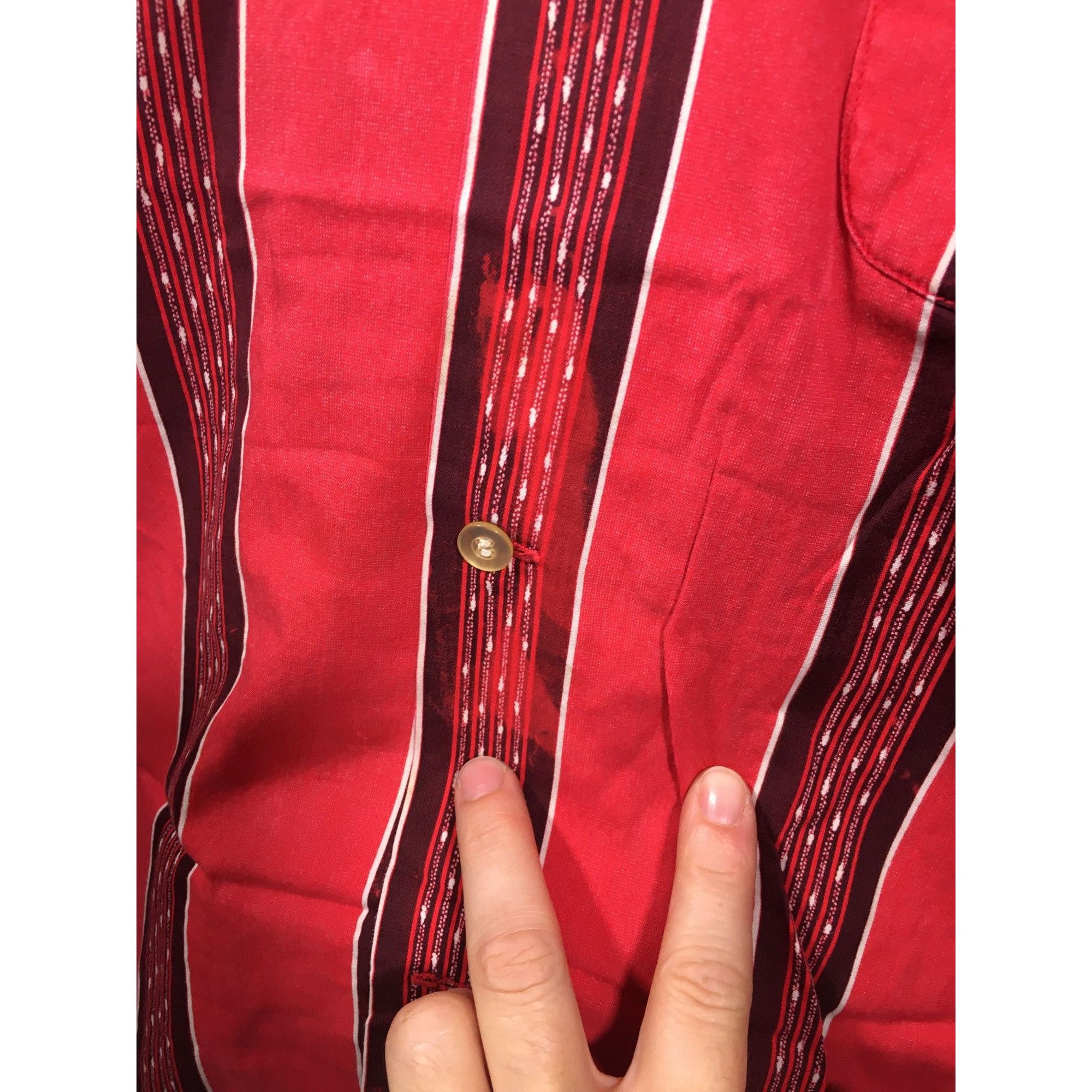Other Vtg Amberley Red PANEL Rockabilly ATOMIC Stripe Shirt Size US S / EU 44-46 / 1 - 6 Thumbnail