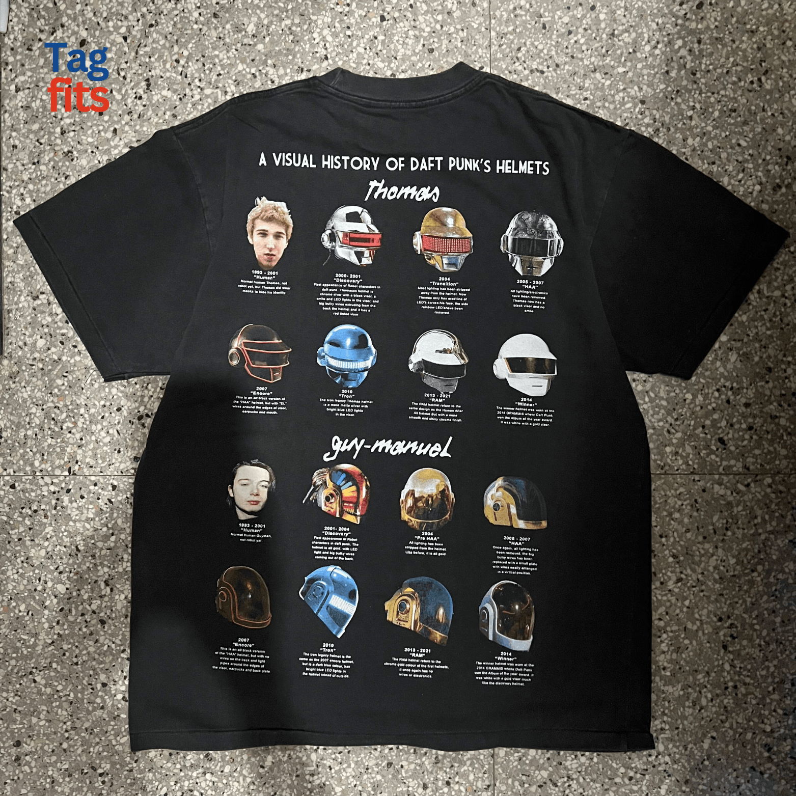 Band Tees × Vintage Daft Punk History Helmet Boot T shirt ☆ Size US L / EU 52-54 / 3 - 3 Thumbnail