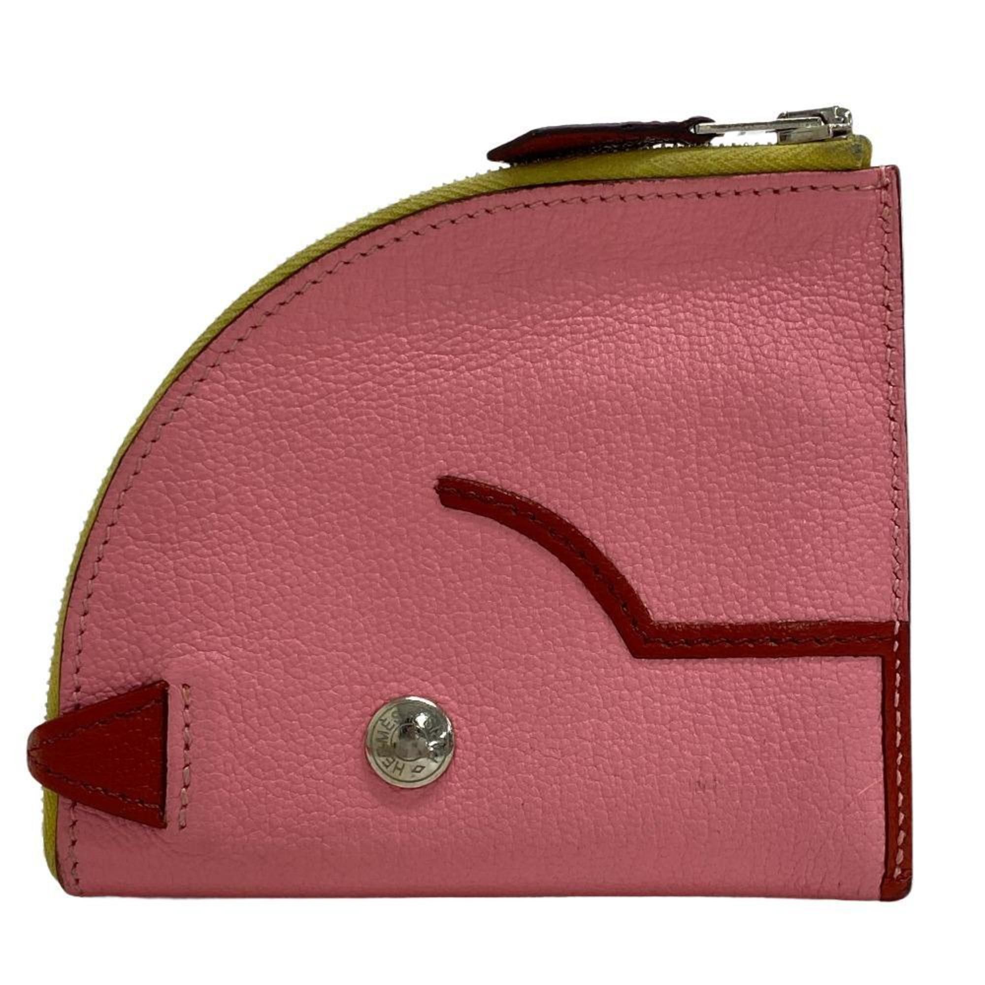 image of Hermes Paddock Chevre Misor Coin Case Pink Ladies, Women's