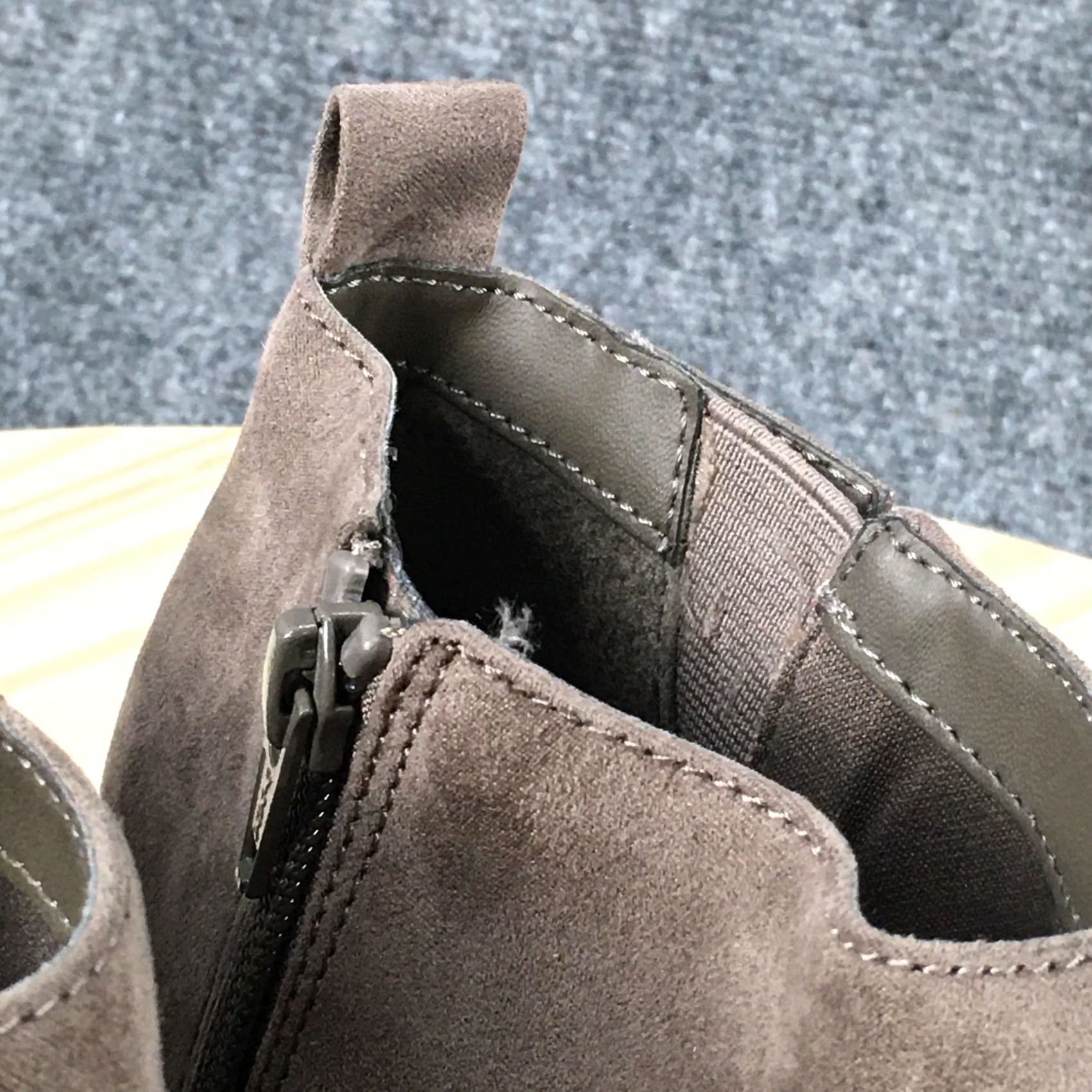 Old Navy Old Navy Boots Womens 7 Ankle Booties Beige Fabric Zipper Casual Knobbed Heel Shoes Size US 7 / IT 37 - 5 Thumbnail