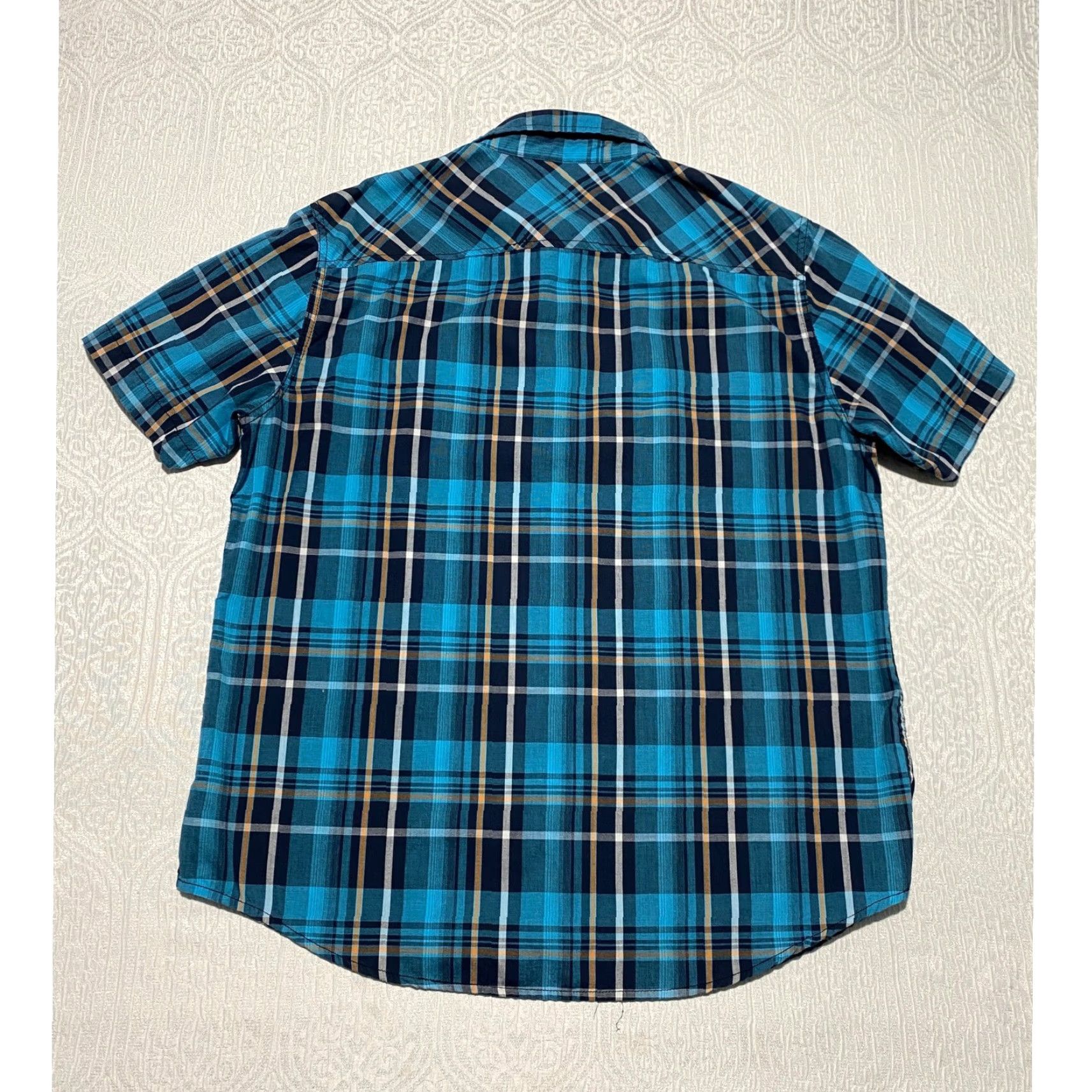 Vintage Helix Mens XL Athletic Fit Plaid Short Sleeve Shirt Blue Pockets Size US XL / EU 56 / 4 - 4 Thumbnail