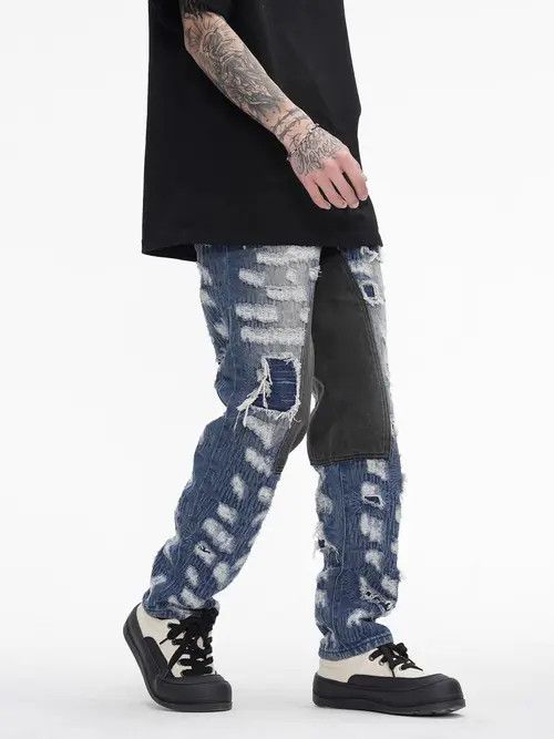 VIBE Retro street hip-hop ripped washed distressed jeans Size US 32 / EU 48 - 5 Thumbnail