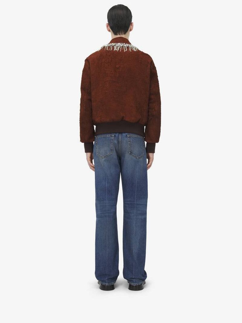 Alexander McQueen o1srvl11e0226 Raw Suede Bomber Jacket In Brown Size US XL / EU 56 / 4 - 5 Thumbnail
