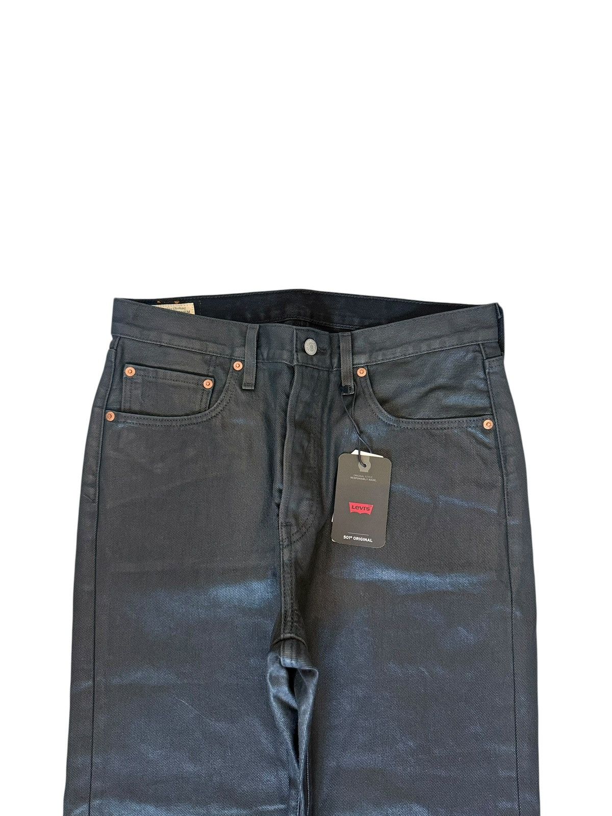 Levi's Levi’s 501 Big E Black Waxed Straight Denim Jeans Red Tab Size US 31 - 7 Thumbnail