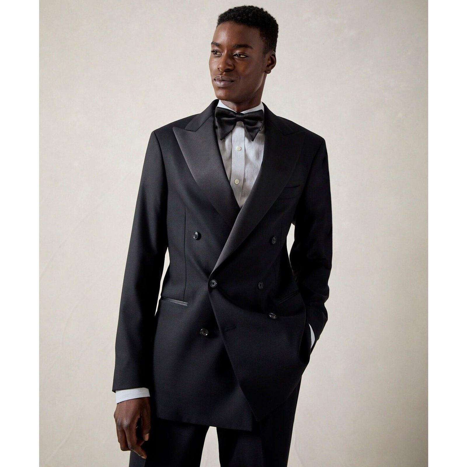 Todd Snyder Todd Snyder Italian Double Breasted Tuxedo Jacket Peak Lapel Size 46L - 4 Thumbnail