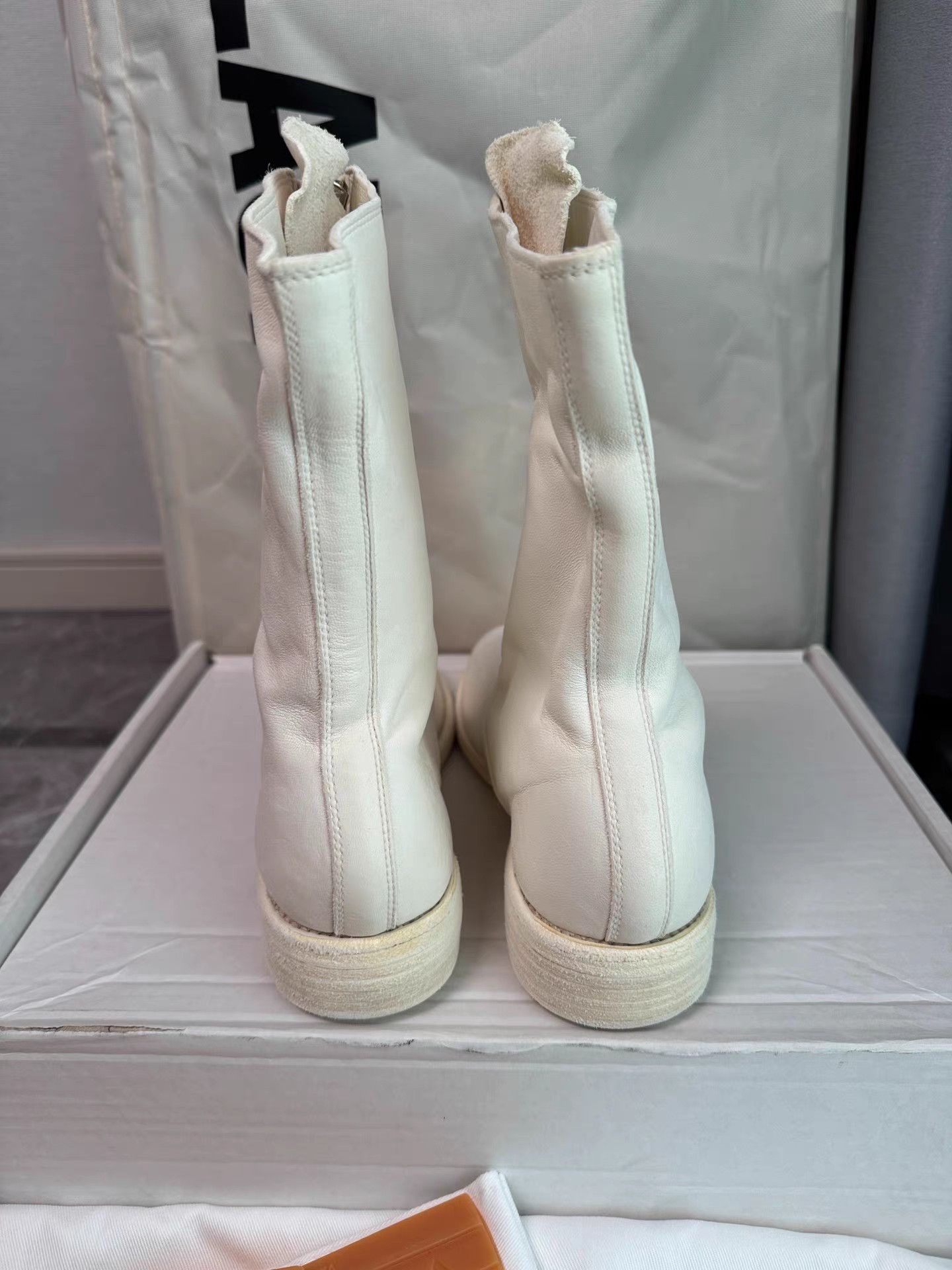 Guidi Guidi 310 Pure White Front-Zip Ankle Boots K6 Size US 6 / IT 36 - 4 Thumbnail