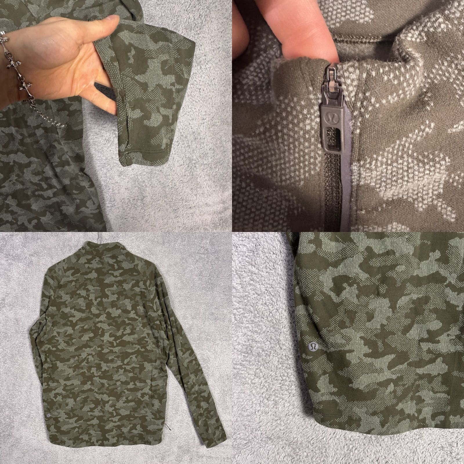 Lululemon Lululemon Jacket Mens L Green Surge Warm Zip Jacquard Pullover Camo LM3CGCS Size US L / EU 52-54 / 3 - 8 Thumbnail