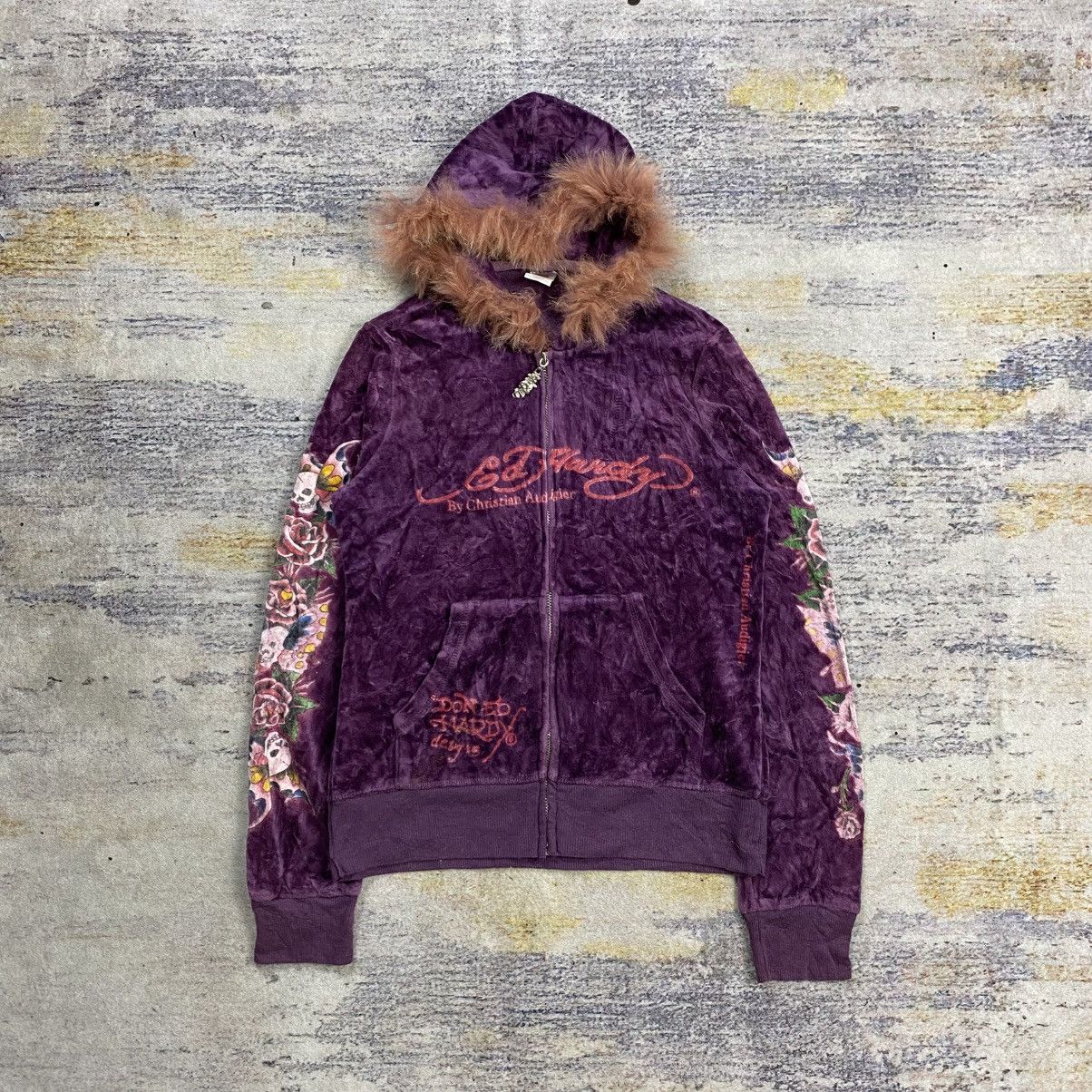 Ed Hardy Vintage y2k ed hardy velvet zip hoodie Size S / US 4 / IT 40 - 2 Thumbnail