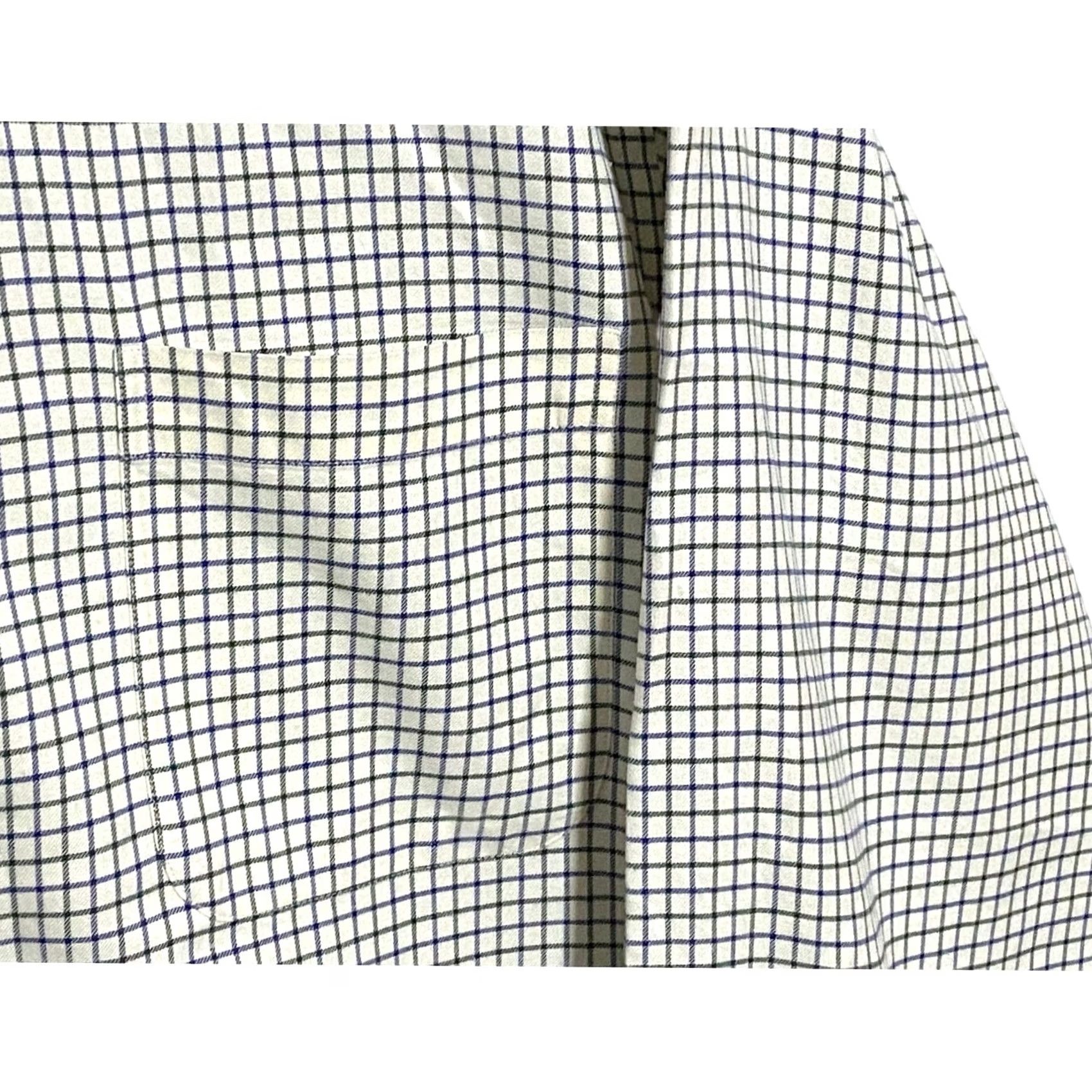 Lands' End Lands' End Dress Shirt Mens 16 Button-Down Check Cream Casual Workwear Preppy Classic Career Shirt Size 42R - 5 Thumbnail