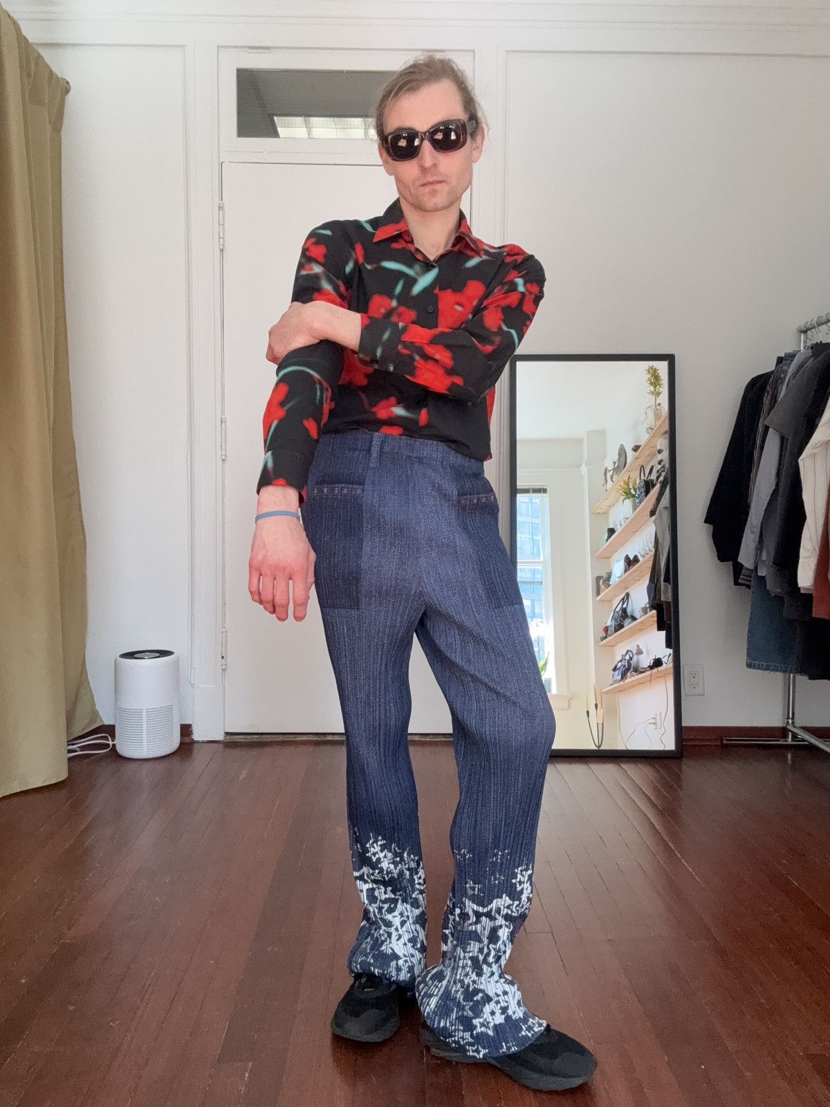 Pleats Please Issey Miyake PLEATS PLEASE Trompe L’Oeil Denim Printed Pants Size US 32 / EU 48 - 13 Thumbnail