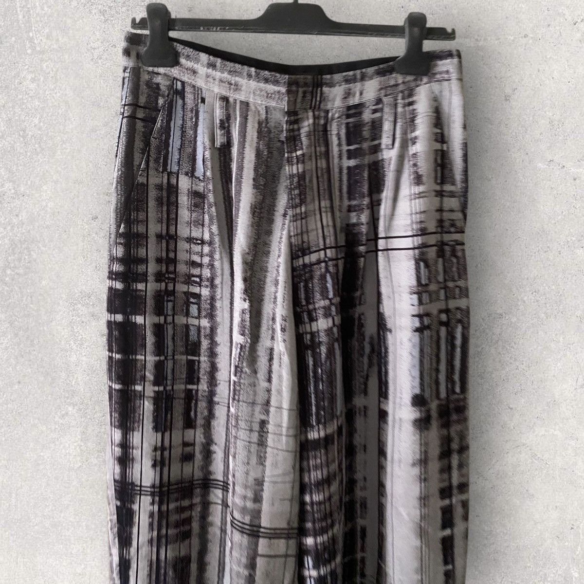 Yohji Yamamoto NWT S/S24 Y’s Rayon/Silk Hand Draw Print High Waist Pants Size US 30 / EU 46 - 5 Thumbnail
