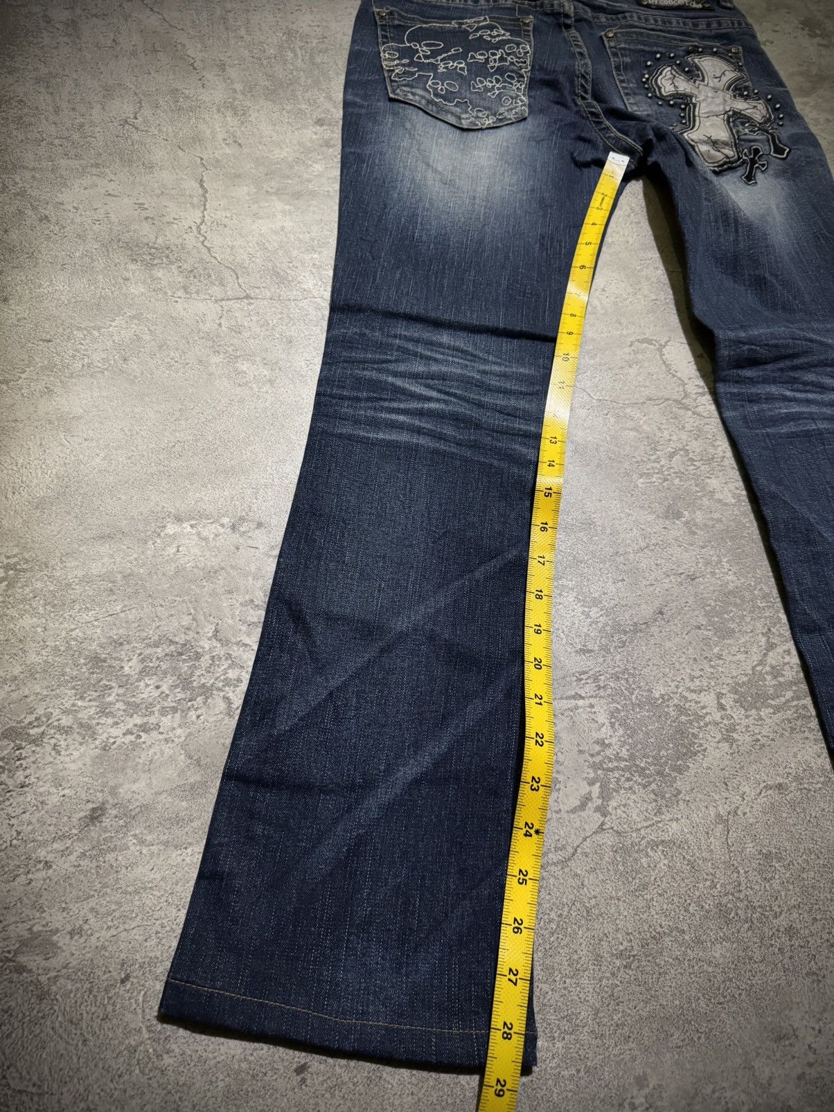 Tornado Mart Y2k Lolita skull cross ifsixwasnine bootcut jeans Size US 31 - 16 Thumbnail