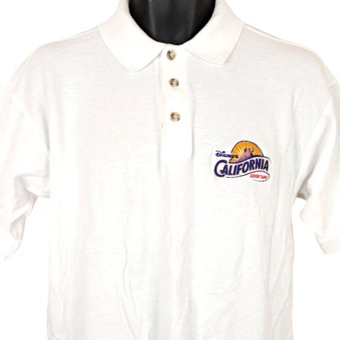 Disney VINTAGE Disney California Adventure Polo Shirt Mens Size Medium White Y2K Size US M / EU 48-50 / 2 - 2 Thumbnail
