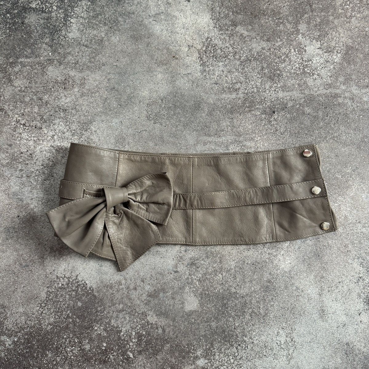 Morgan De Toi Morgan Vintage Archive Y2K Real Leather Wide Leather Belt Size ONE SIZE - 1 Thumbnail