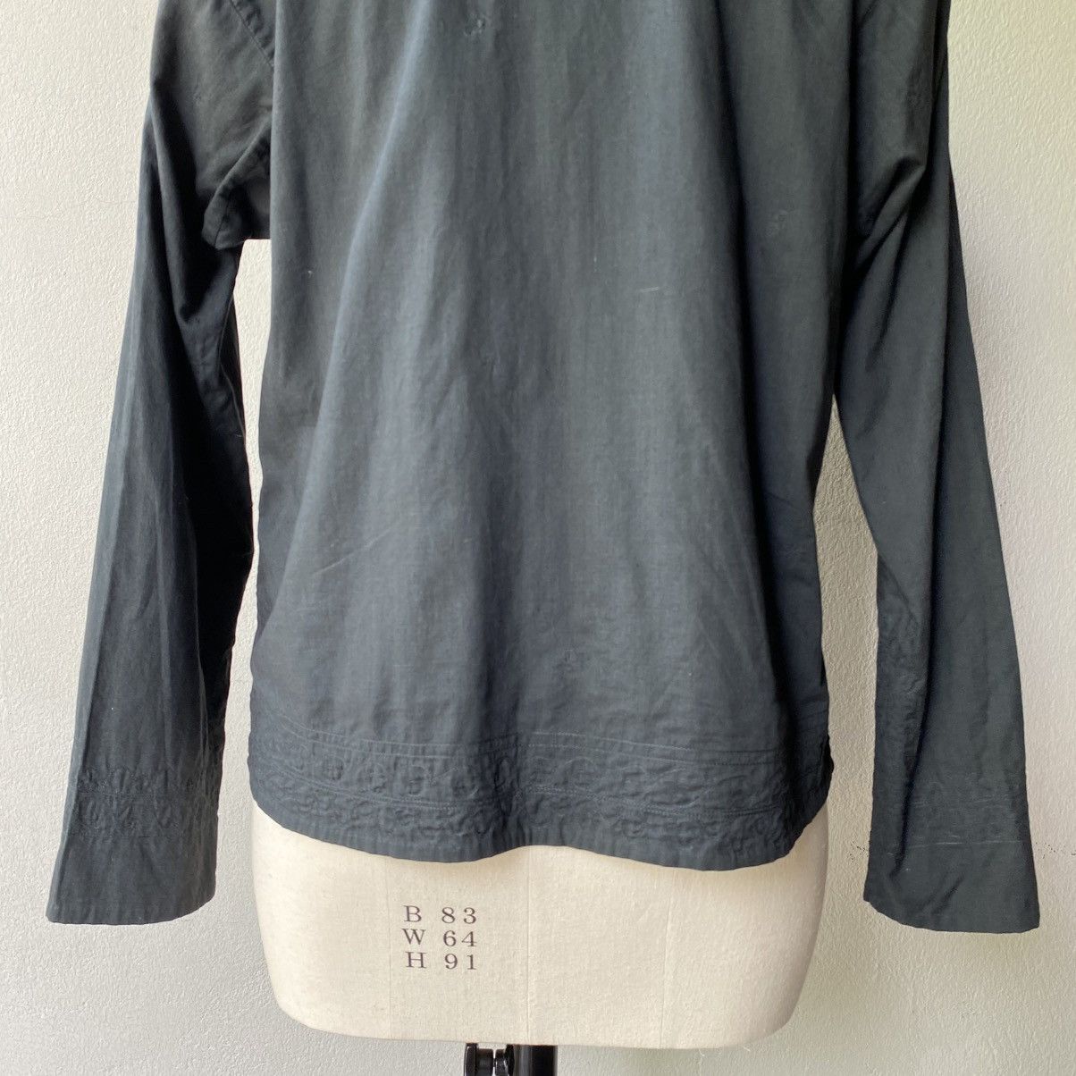 Issey Miyake Haath Dark Teal Embroidered Mandarin Shirt Size XS / US 0-2 / IT 36-38 - 20 Thumbnail