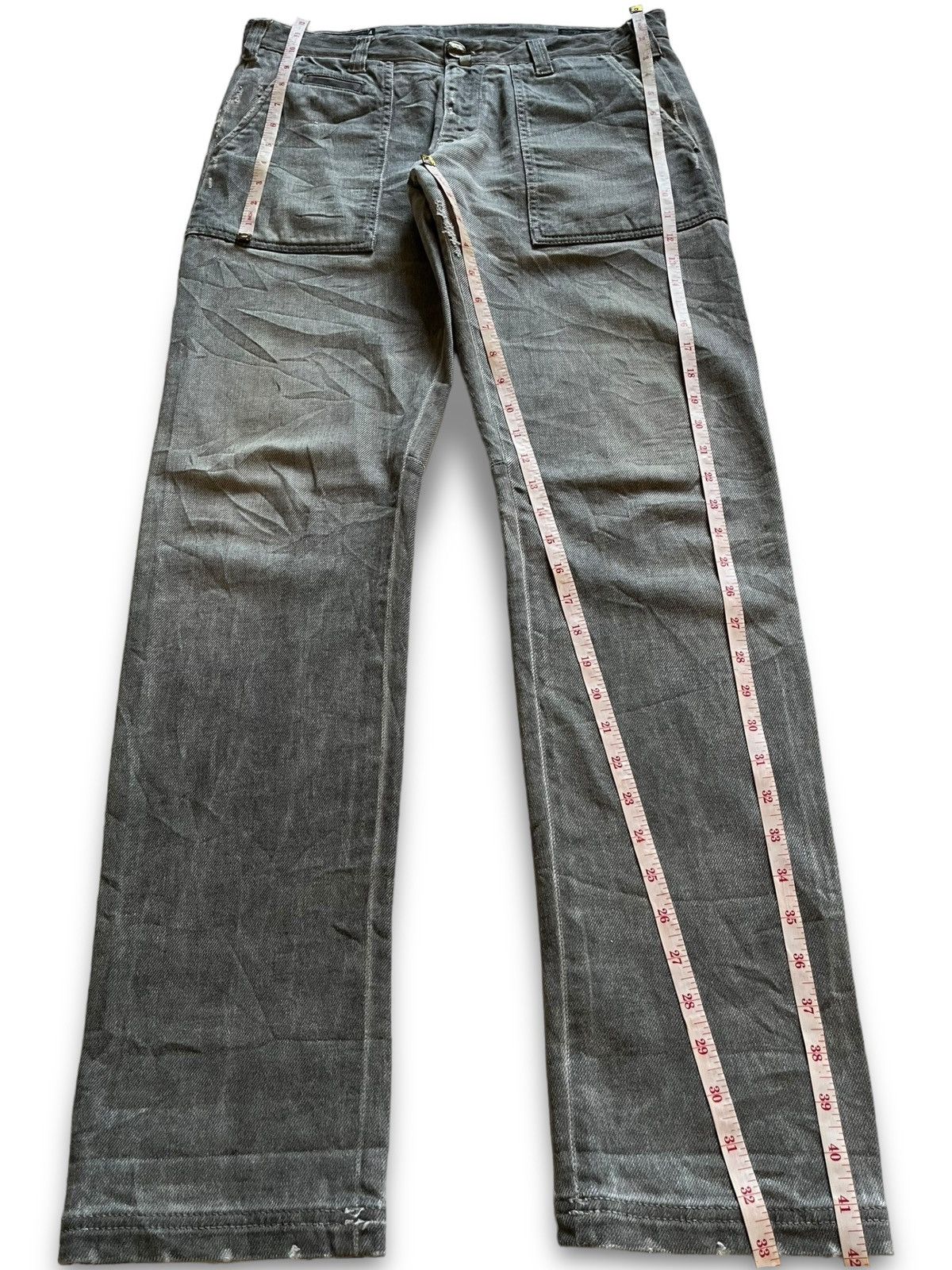 Other Vintage Italian Brand Two Tone Distressed Fatigue Jeans Size US 33 - 15 Thumbnail