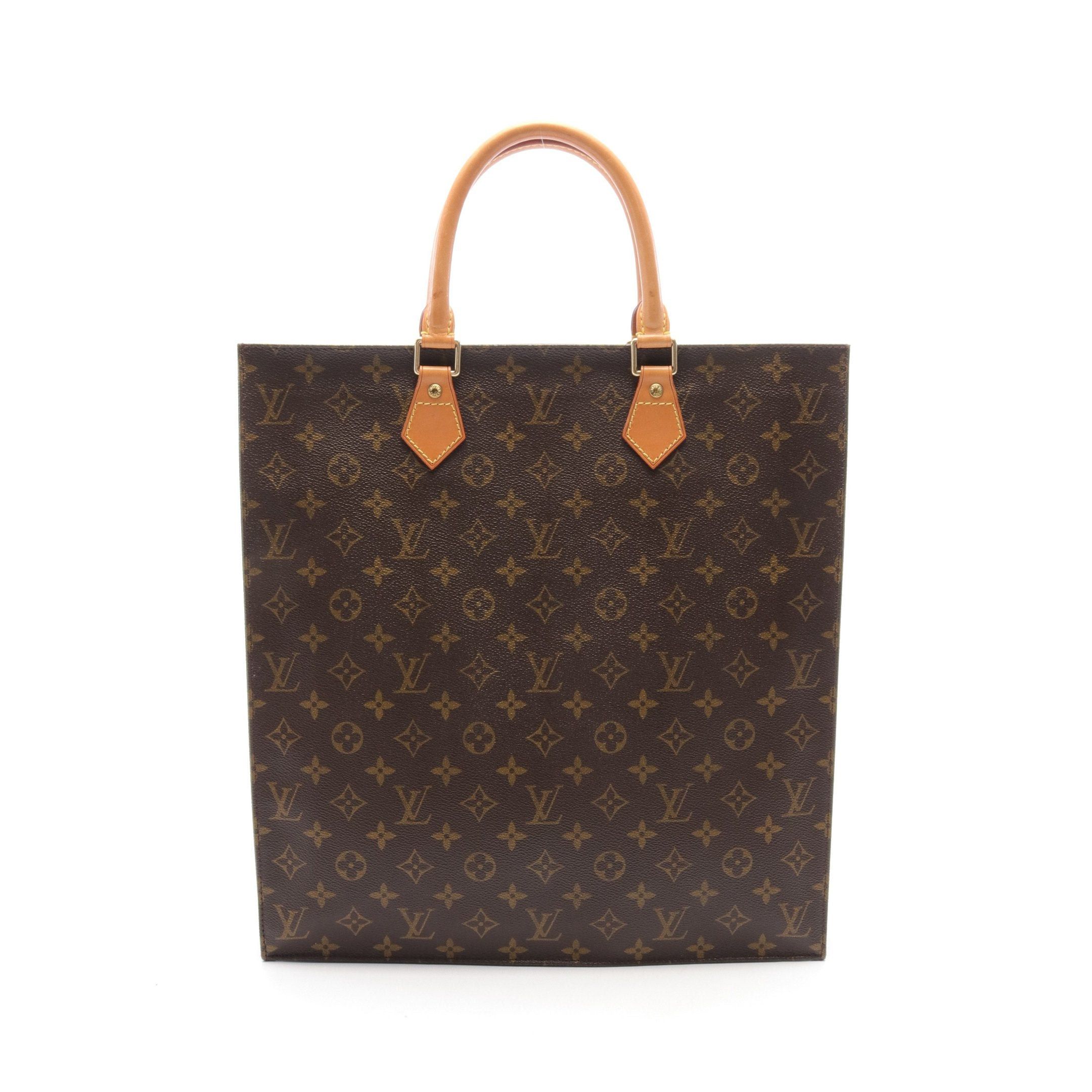 Louis Vuitton Louis Vuitton Sac Plat Monogram Handbag Tote Bag Leather Brown Size ONE SIZE - 1 Thumbnail