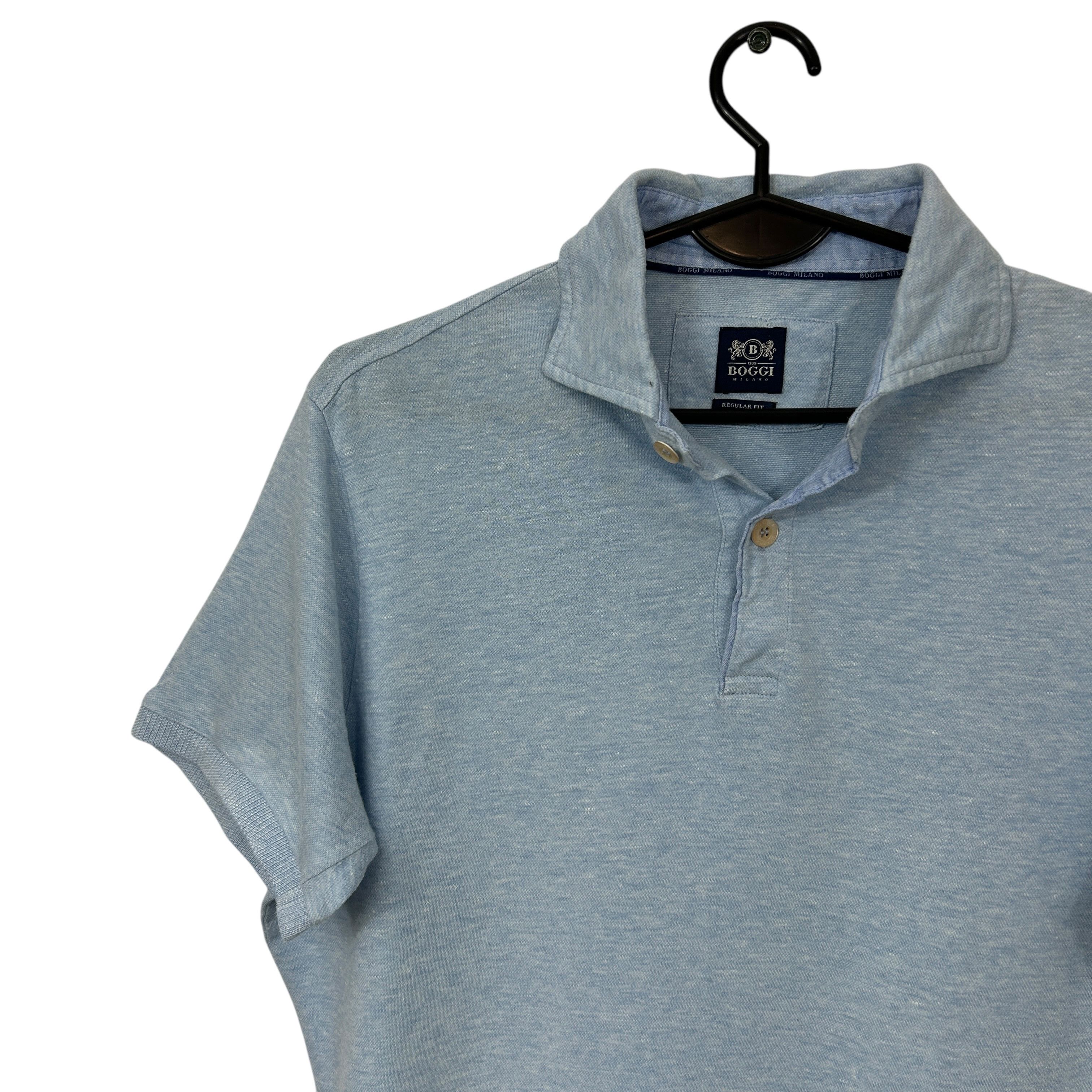 Boggi Boggi Milano Regular Light Blue Short Sleeve Polo Shirt M Size US M / EU 48-50 / 2 - 3 Thumbnail