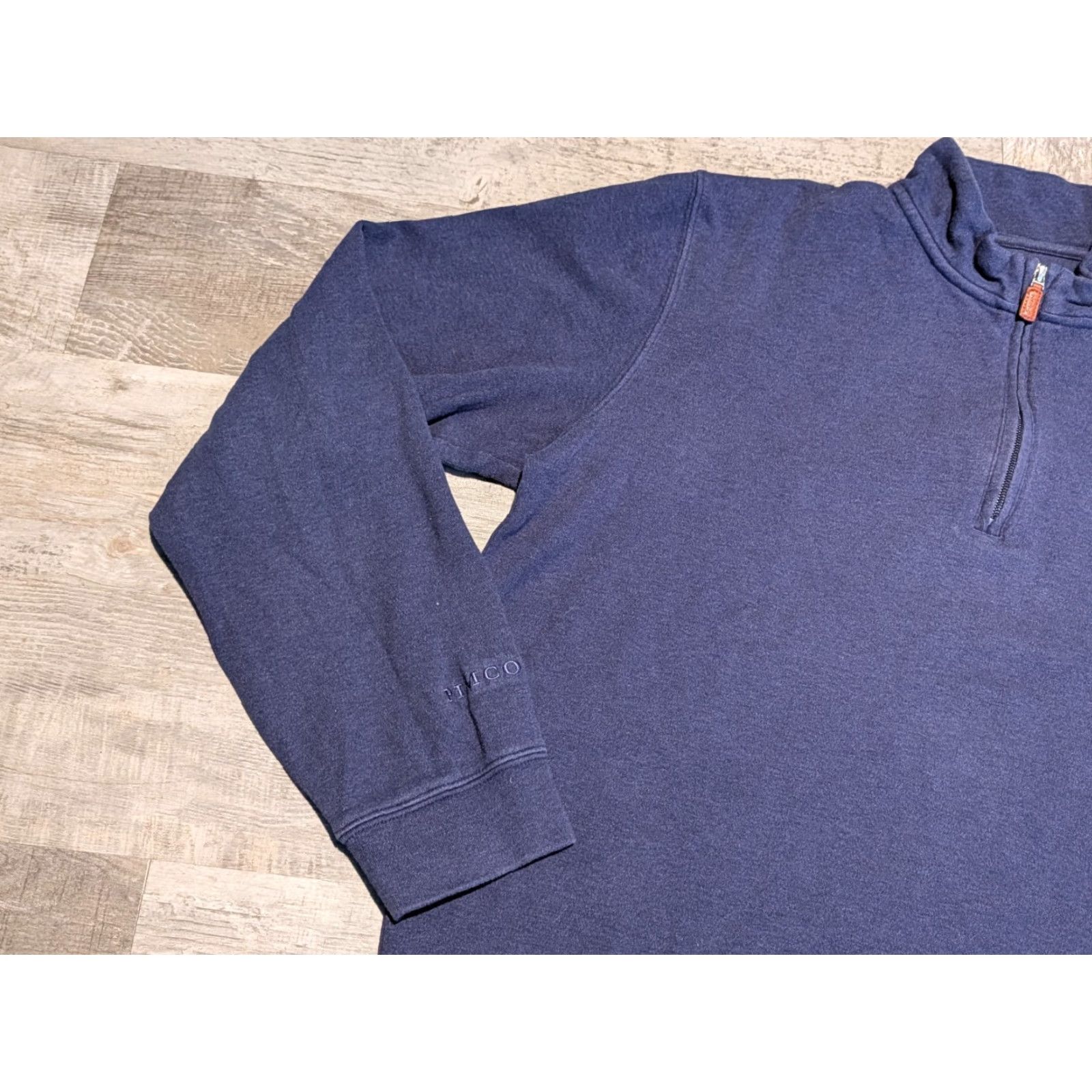 johnnie-O Johnnie-O Quarter Zip Pullover Cotton Sweater Heather Navy Sz L Pullover Regular Knit 1/4 Zip Mens Standing Logo Golf Preppy Classic Outdoor Size US L / EU 52-54 / 3 - 3 Thumbnail