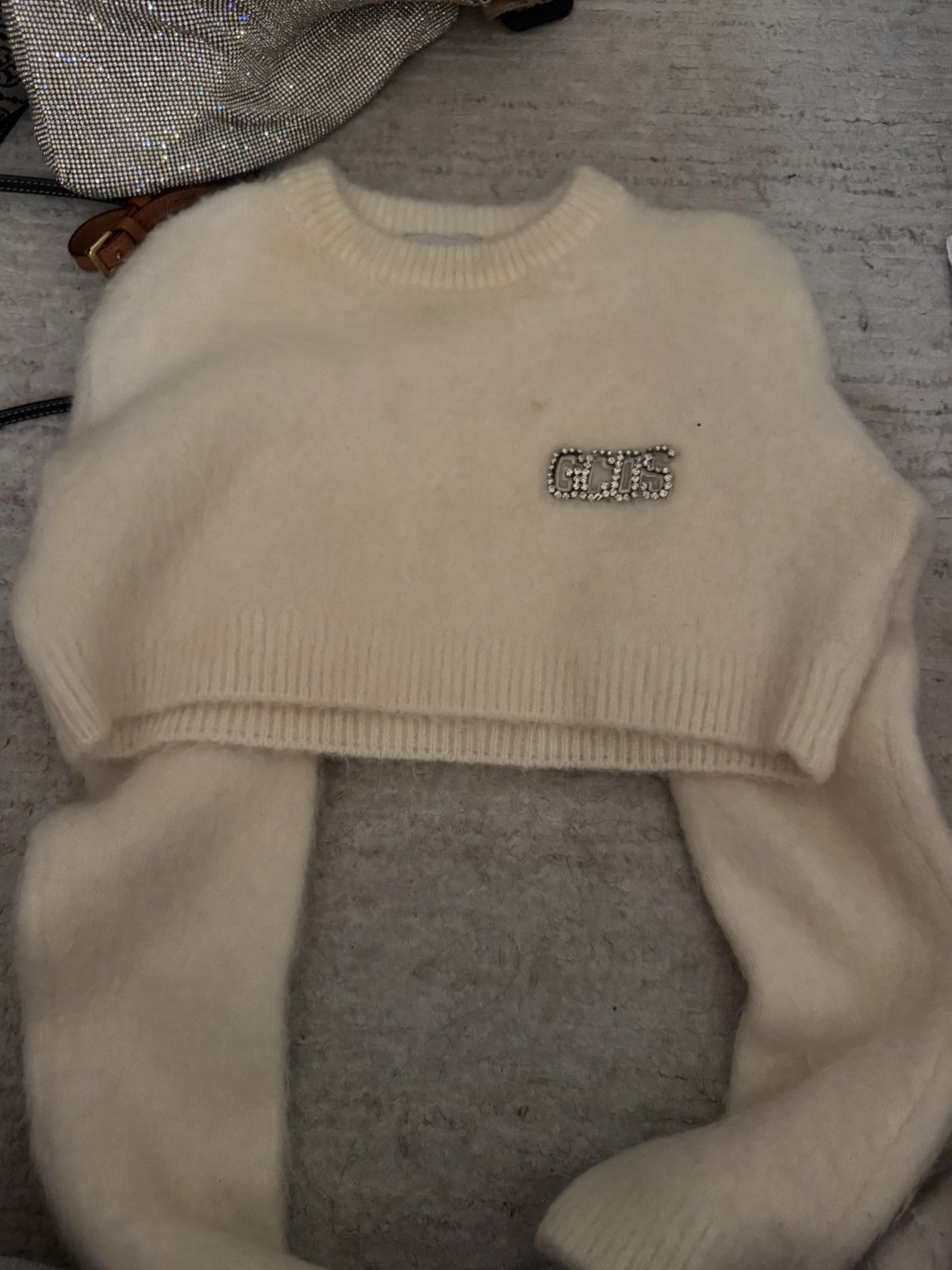 GCDS neutral GCDS cropped sweater w rhinestone logo Size M / US 6-8 / IT 42-44 - 1 Thumbnail