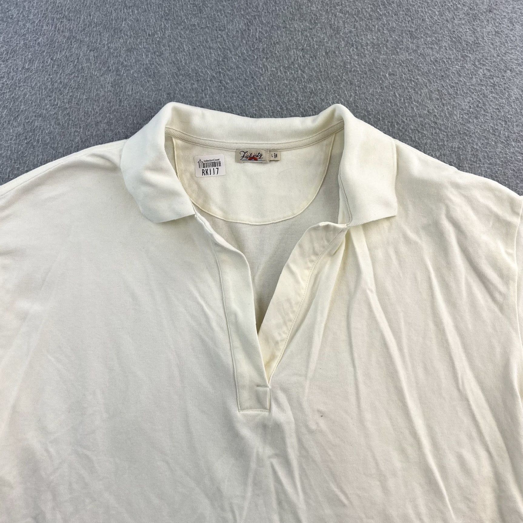 Faherty Faherty Polo Shirt Womens Large Ivory White Short Sleeve Preppy Logo Ladies Size L / US 10 / IT 46 - 2 Thumbnail
