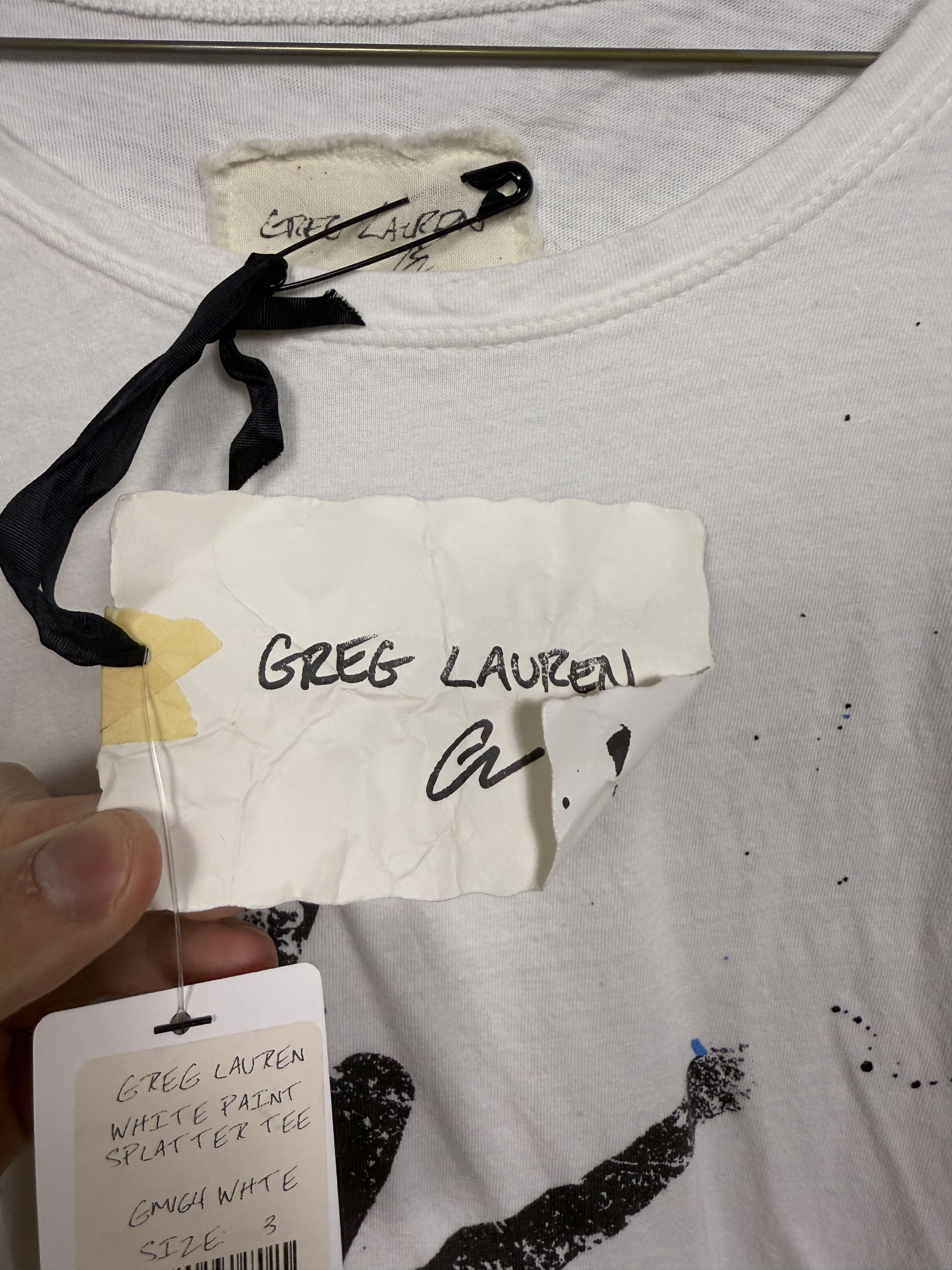 Greg Lauren Greg Lauren White Paint Splatter Tee Size US L / EU 52-54 / 3 - 9 Thumbnail