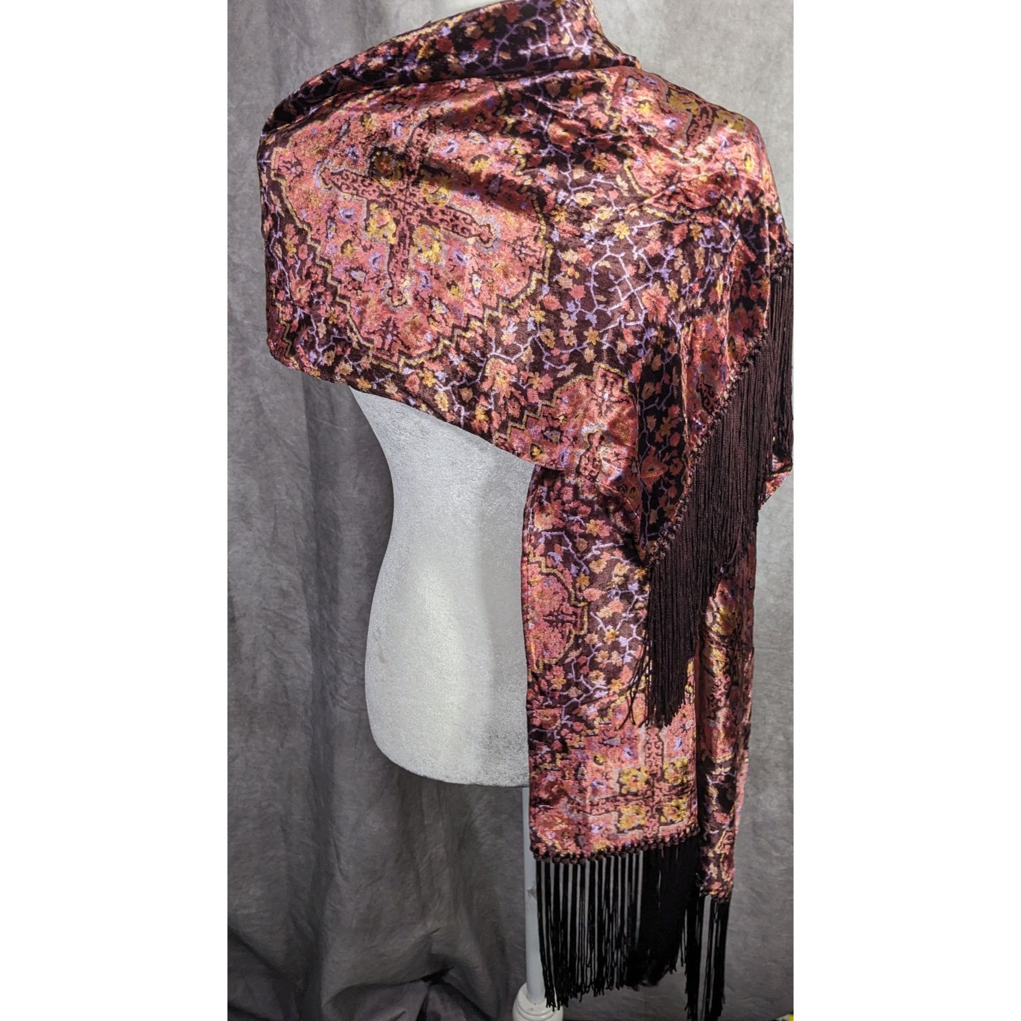 Other Vintage Renaissance-Inspired Dyed Velvet Shawl Size ONE SIZE - 8 Thumbnail