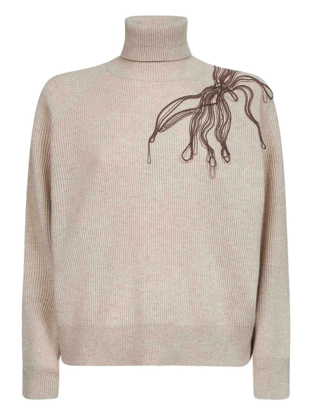Brunello Cucinelli CASHMERE TURTLE-NECK JUMPER Size L / US 10 / IT 46 - 1 Thumbnail