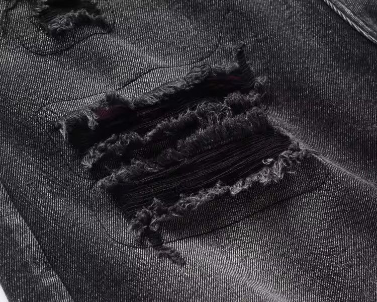Sandy Black Distressed Damaged Style Jorts Shorts