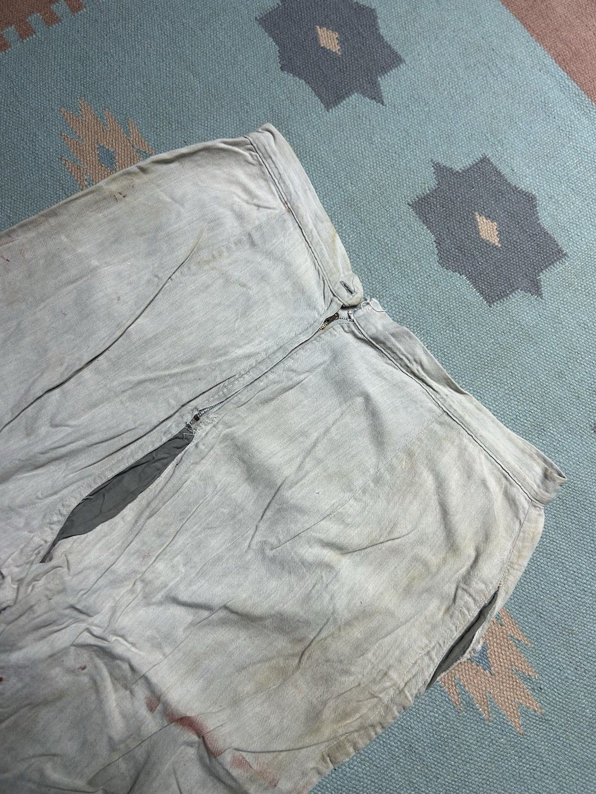 Vintage Vtg 50 women work pants cotton farm repaired pedal pusher 36 Size 36" / US 14 / IT 50 - 12 Thumbnail