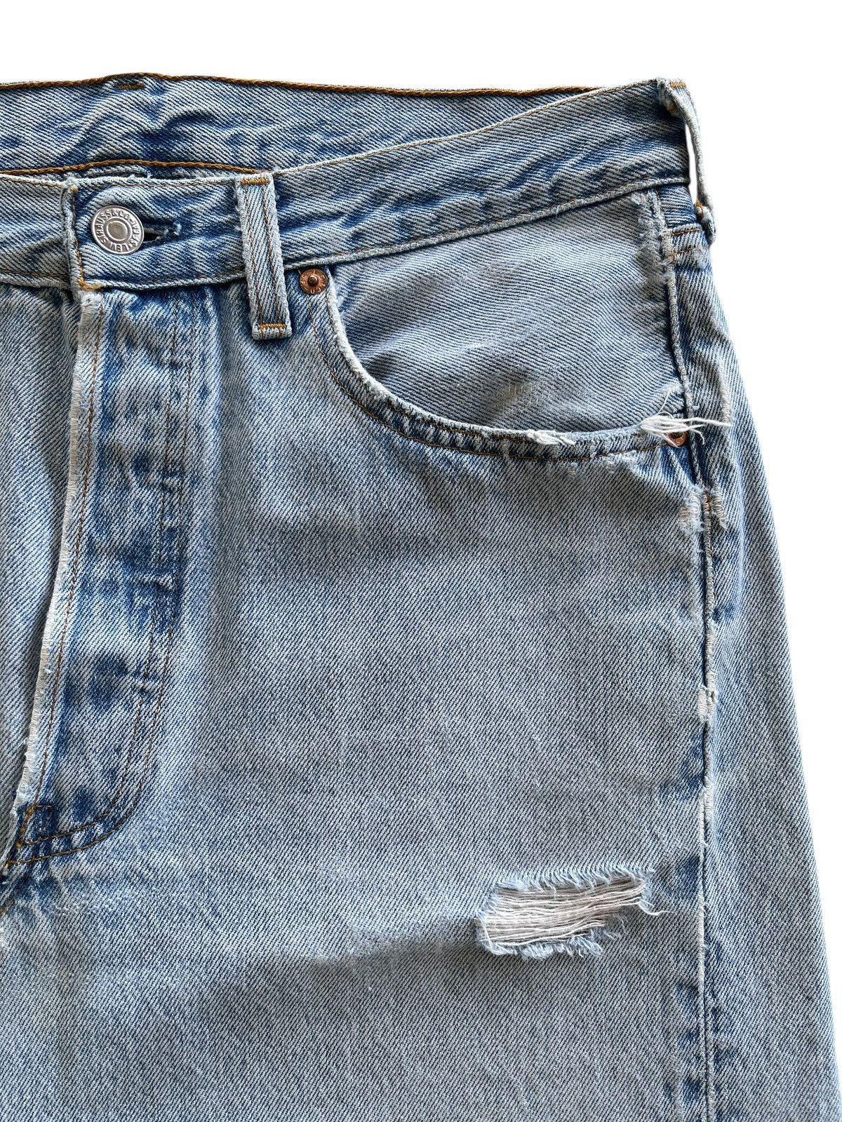 Levi's Vintage Clothing Vintage Levis Deconstructed Distressed Skirt Frayed Hem Size 31" - 8 Thumbnail