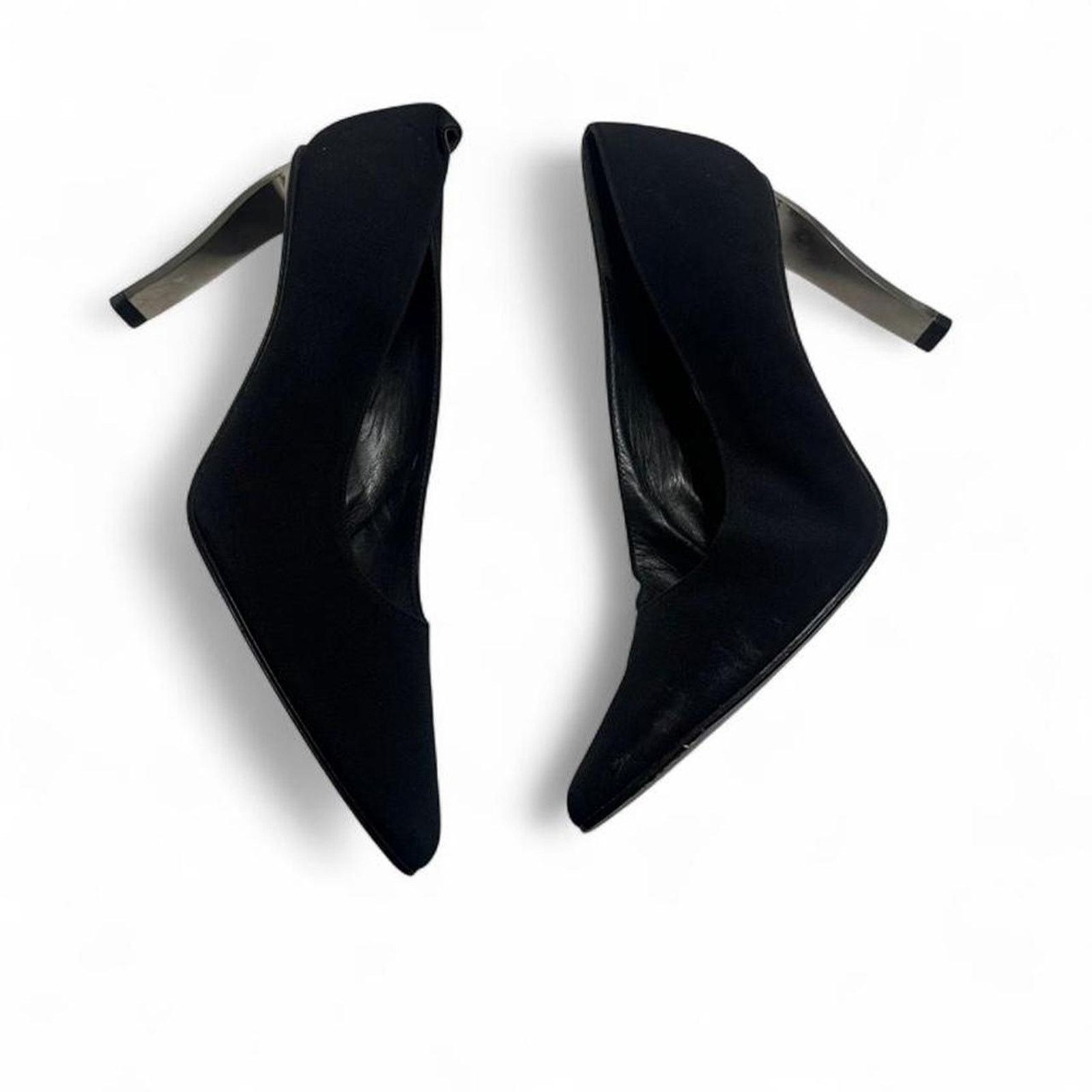 Stuart Weitzman Stuart Weitzman black suede heels unique crystal heel size 9 Size US 9 / IT 39 - 3 Thumbnail